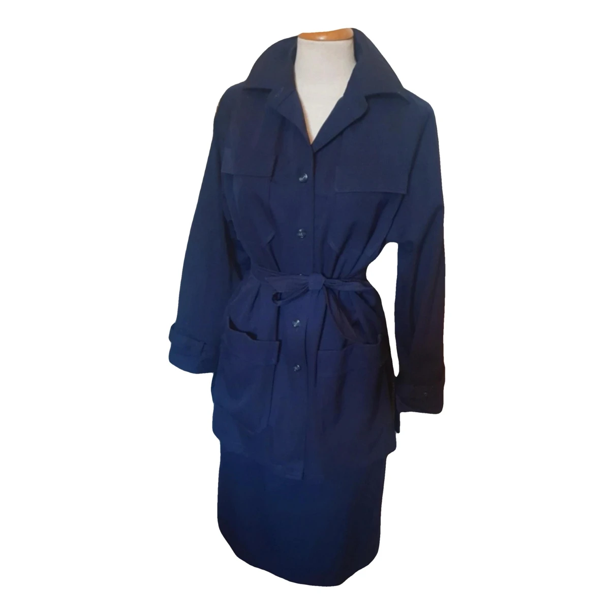 Pre-owned Paco Rabanne Skirt Suit In Navy