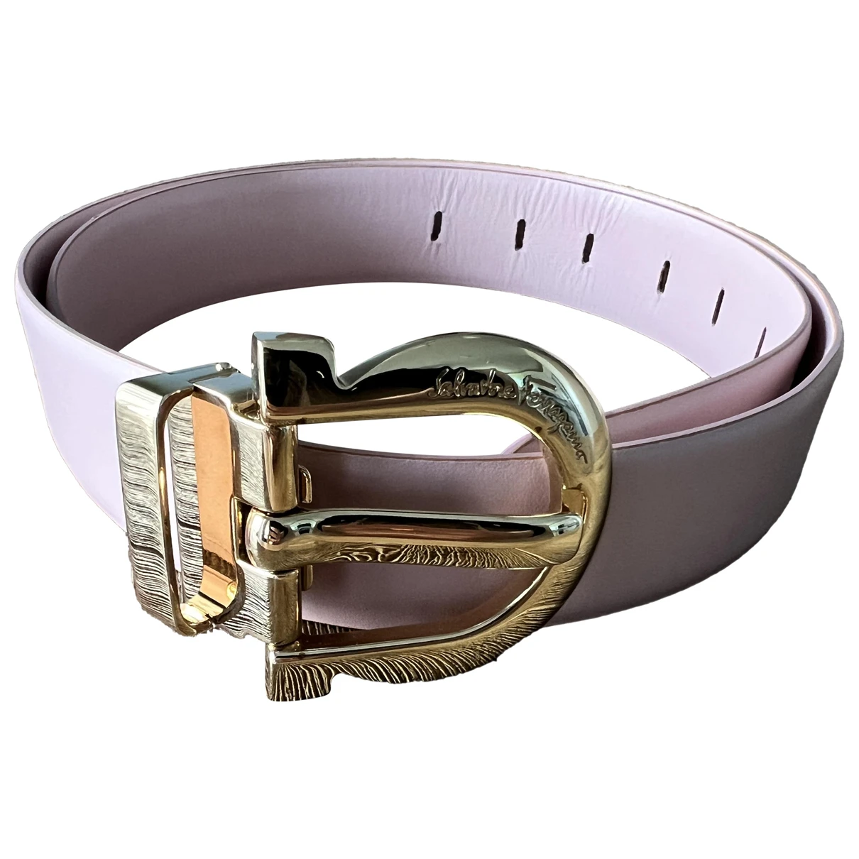Pre-owned Ferragamo Leather Belt In Pink