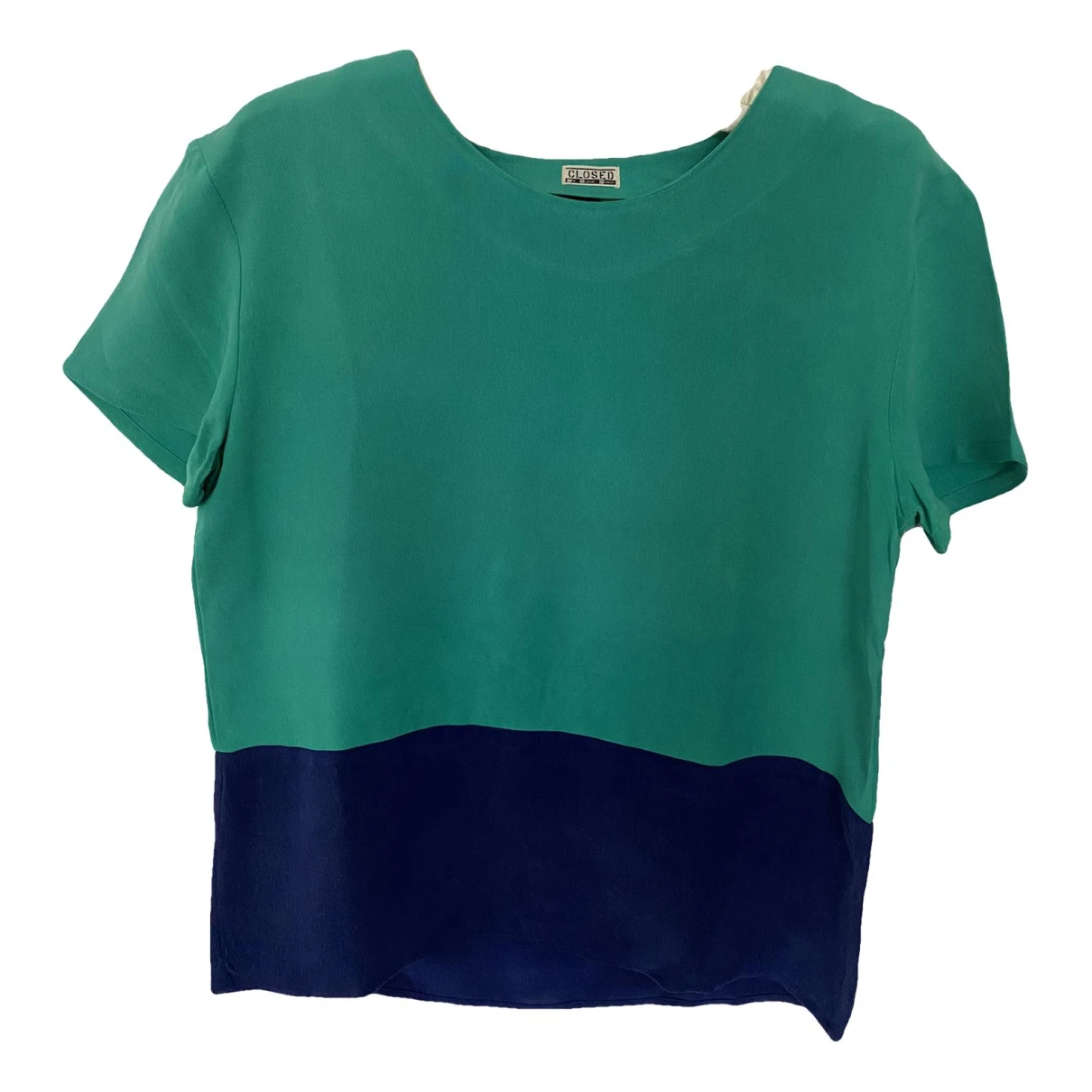 Pre-owned Closed Silk Blouse In Green