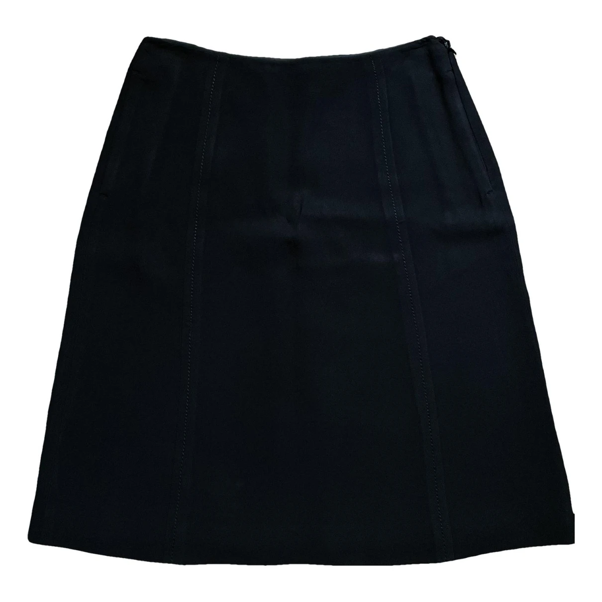 Pre-owned Prada Silk Mini Skirt In Black