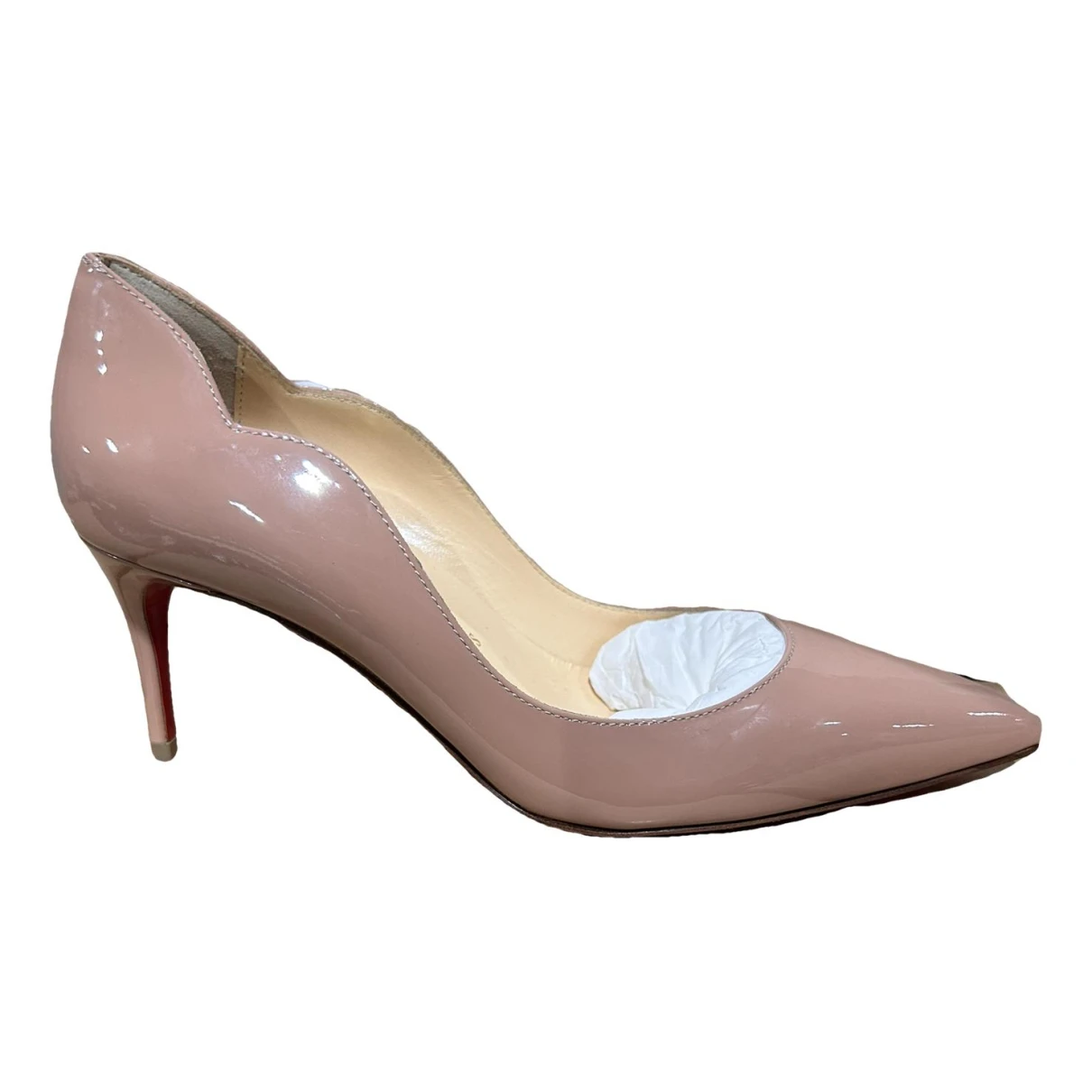 Pre-owned Christian Louboutin Hot Chick Leather Heels In Beige