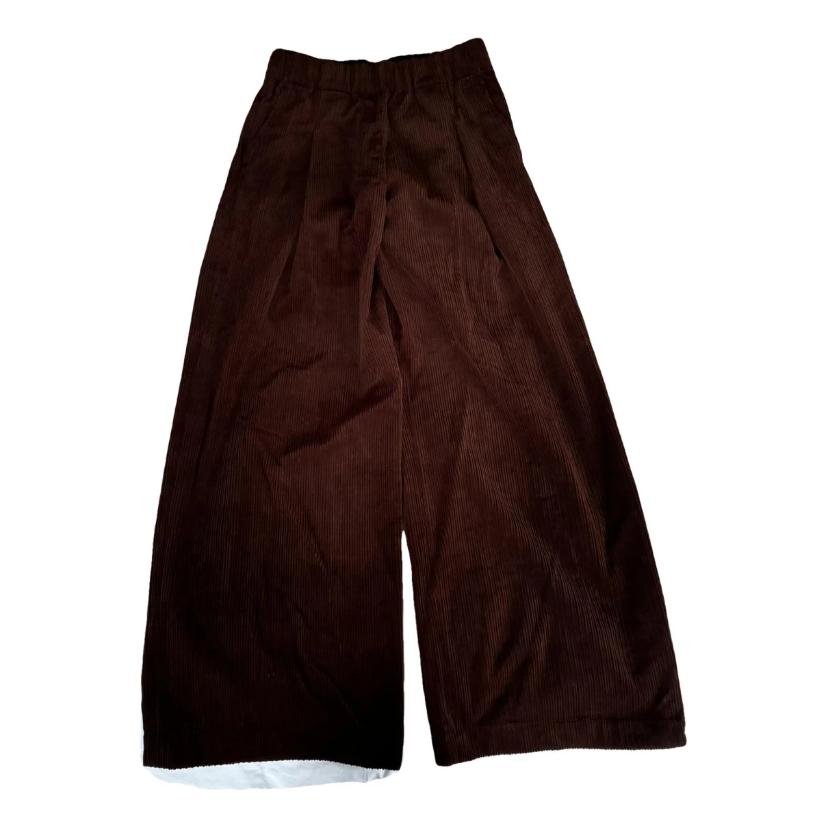 Pre-owned Dries Van Noten Velvet Large Pants In Brown