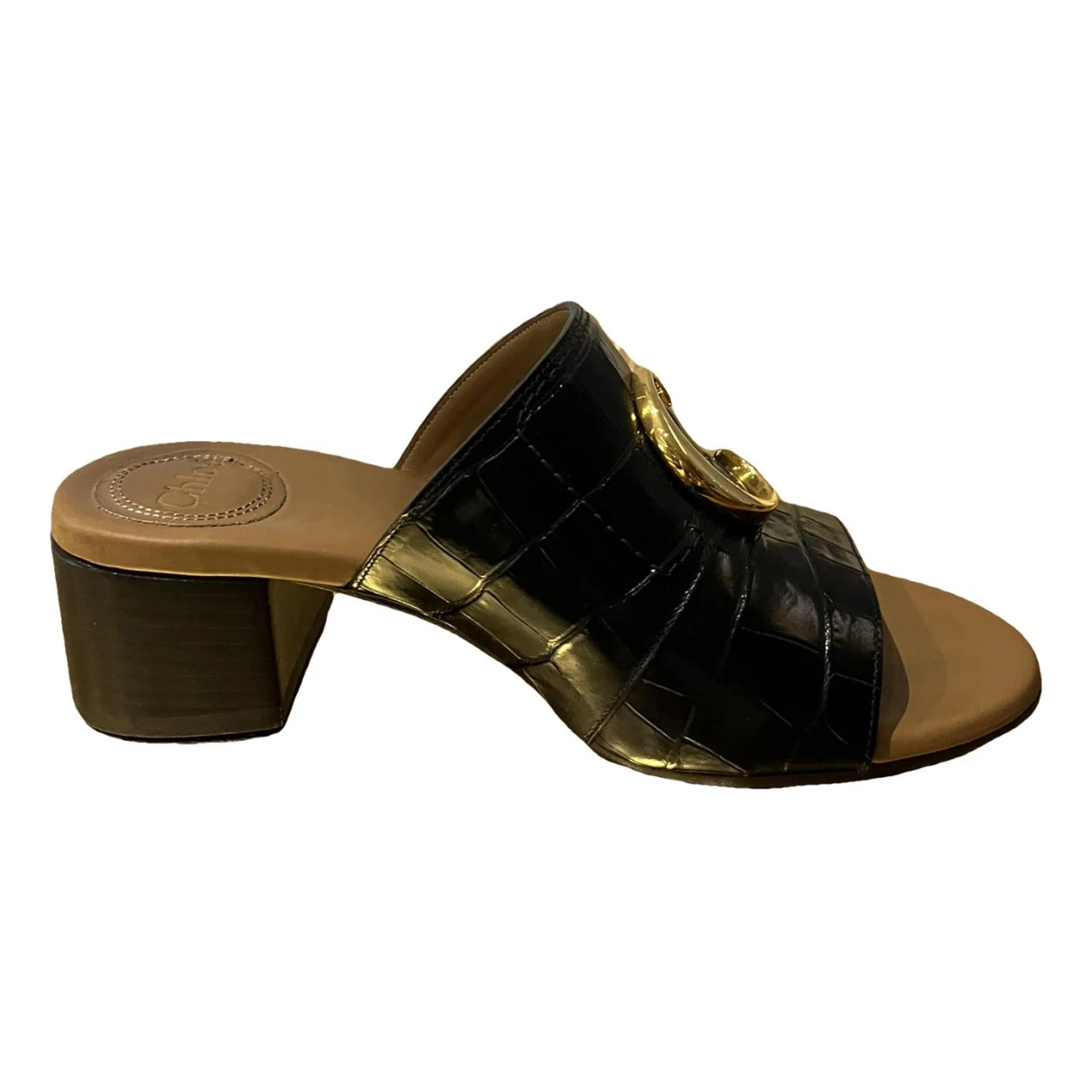 Pre-owned Chloé Patent Leather Mules & Clogs In Black