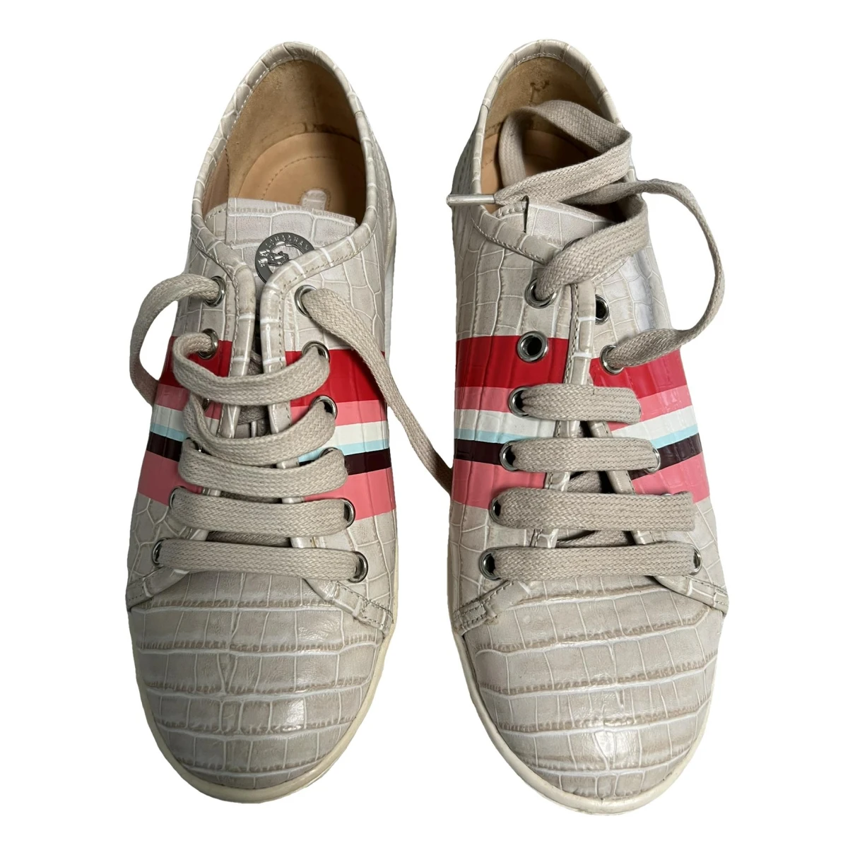Pre-owned Longchamp Leather Trainers In Multicolour