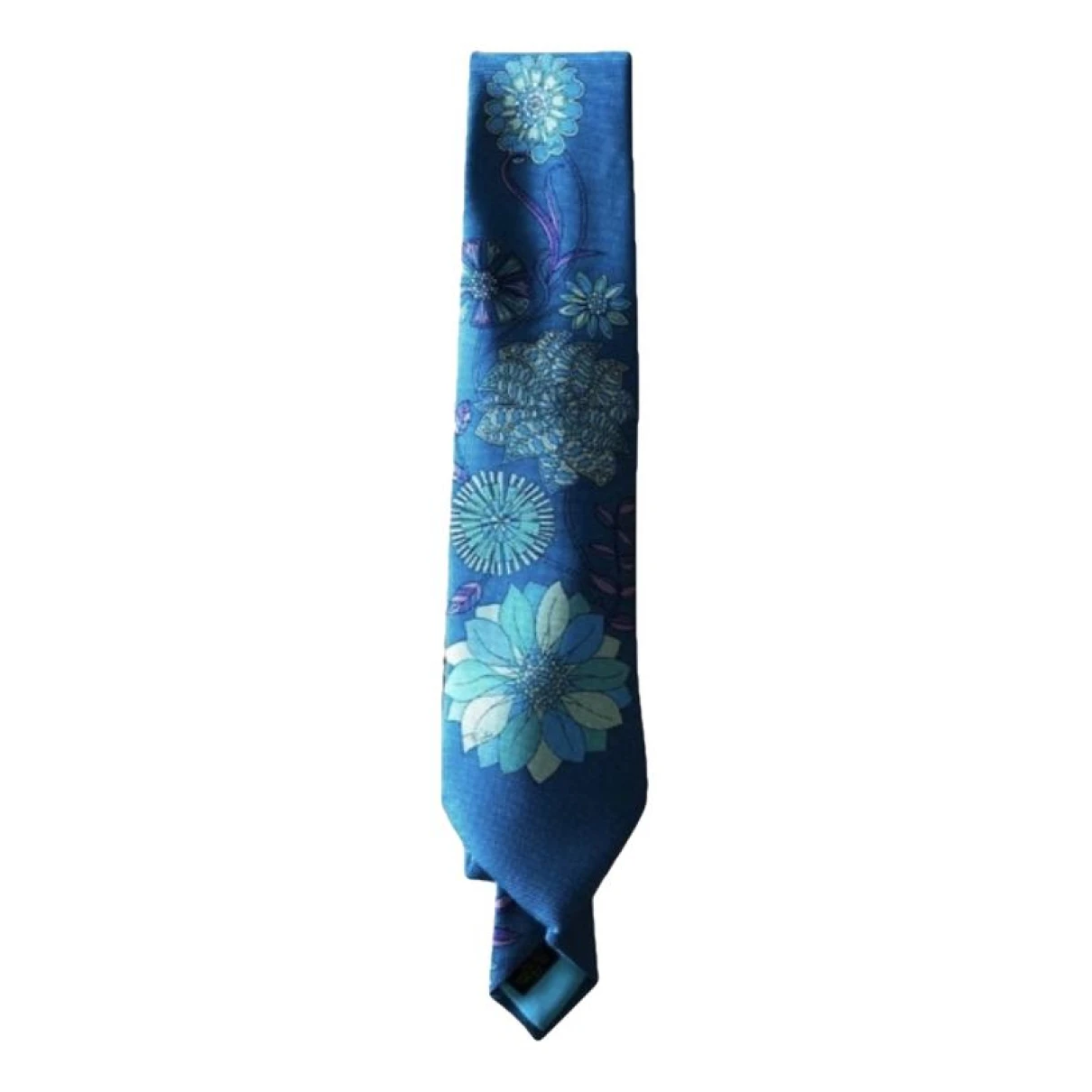 Pre-owned Emilio Pucci Silk Tie In Turquoise