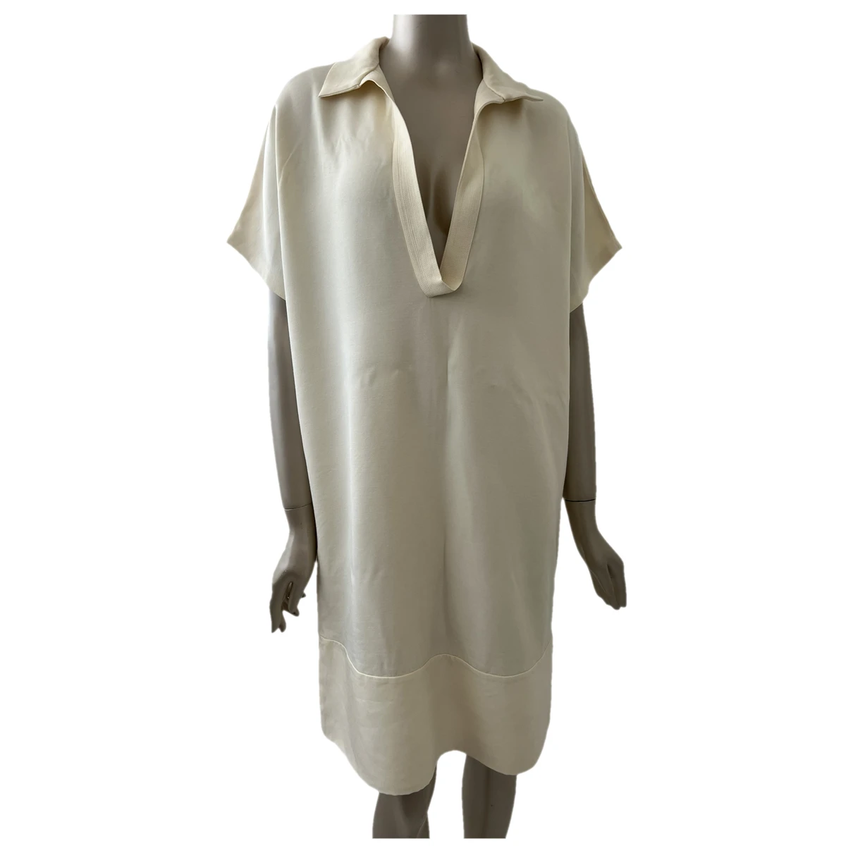Pre-owned Bottega Veneta Silk Mid-length Dress In Beige