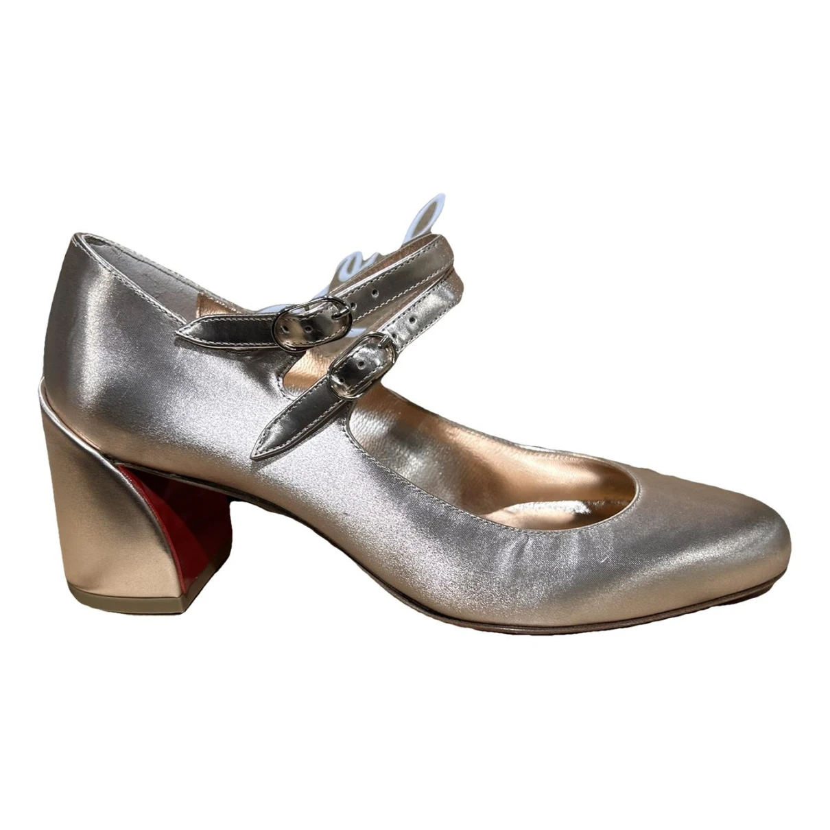Pre-owned Christian Louboutin Leather Ballet Flats In Beige