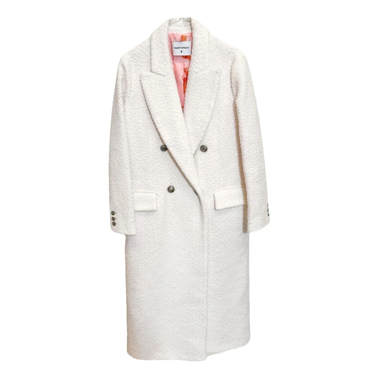 Pre-owned Front Street 8 Wool Coat In White