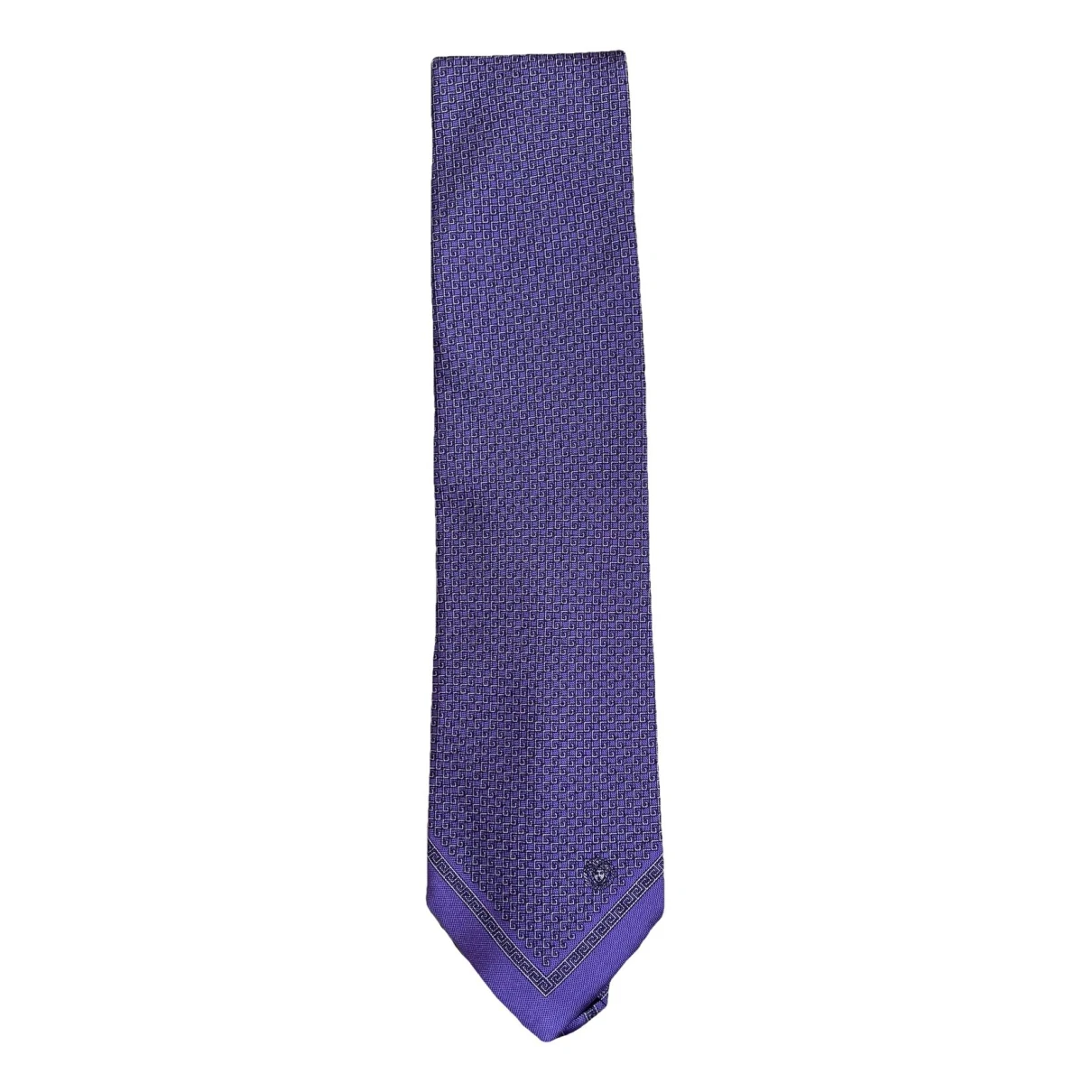 Pre-owned Versace Silk Tie In Purple
