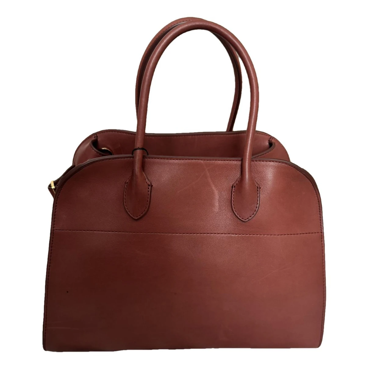 Pre-owned The Row Margaux Leather Handbag In Brown