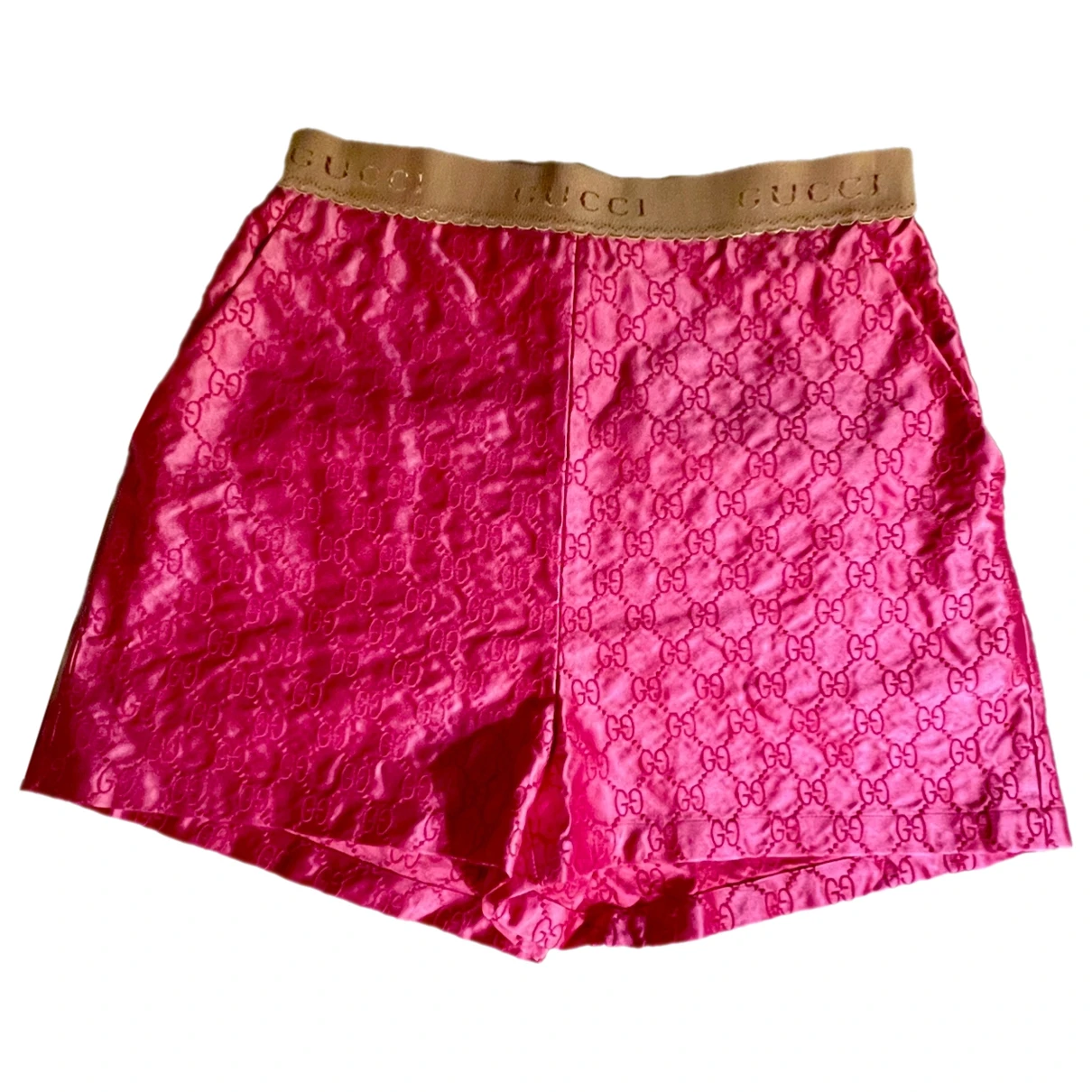 Pre-owned Gucci Silk Short Pants In Pink