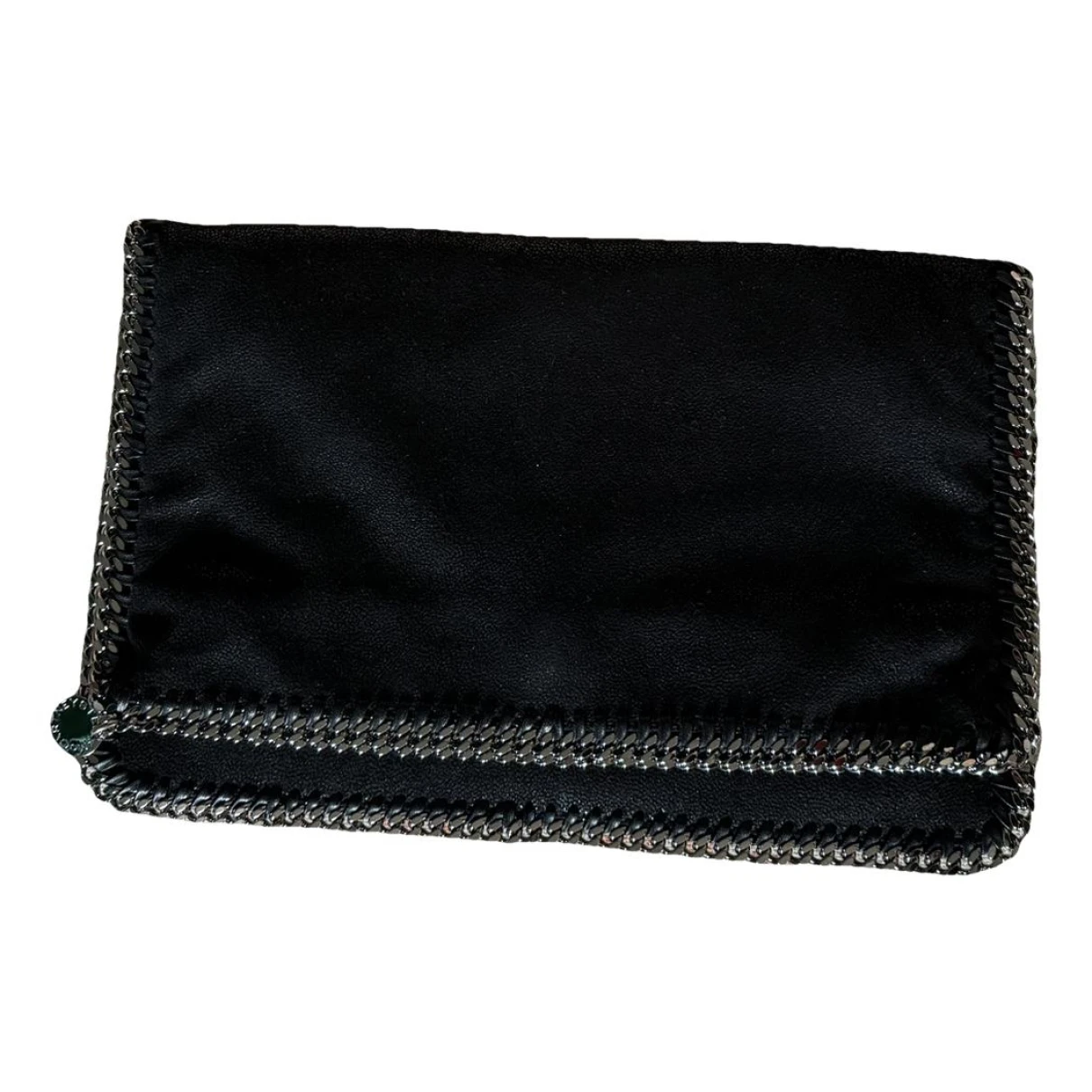 Pre-owned Stella Mccartney Falabella Vegan Leather Clutch Bag In Black