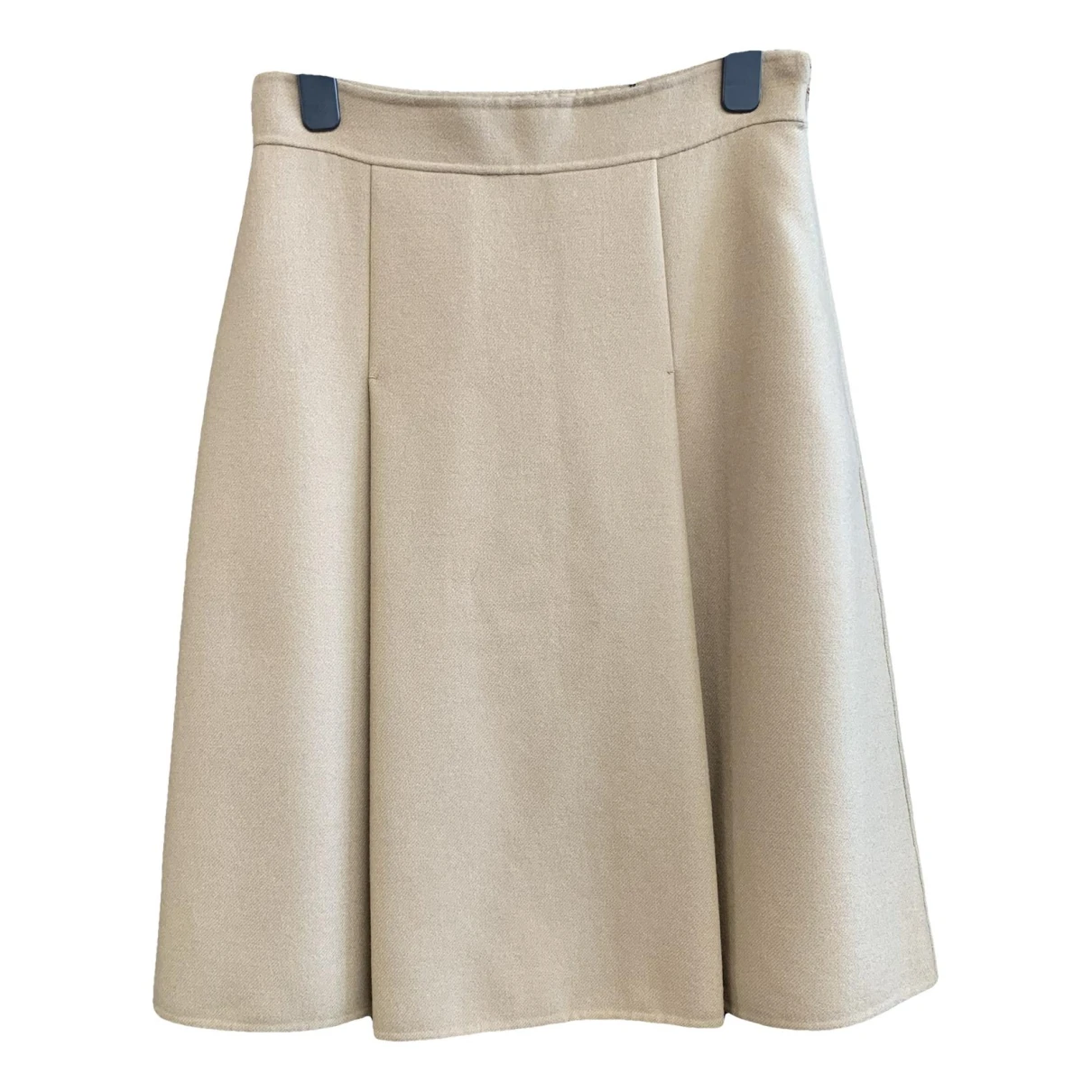 Pre-owned Max Mara Wool Mid-length Skirt In Camel
