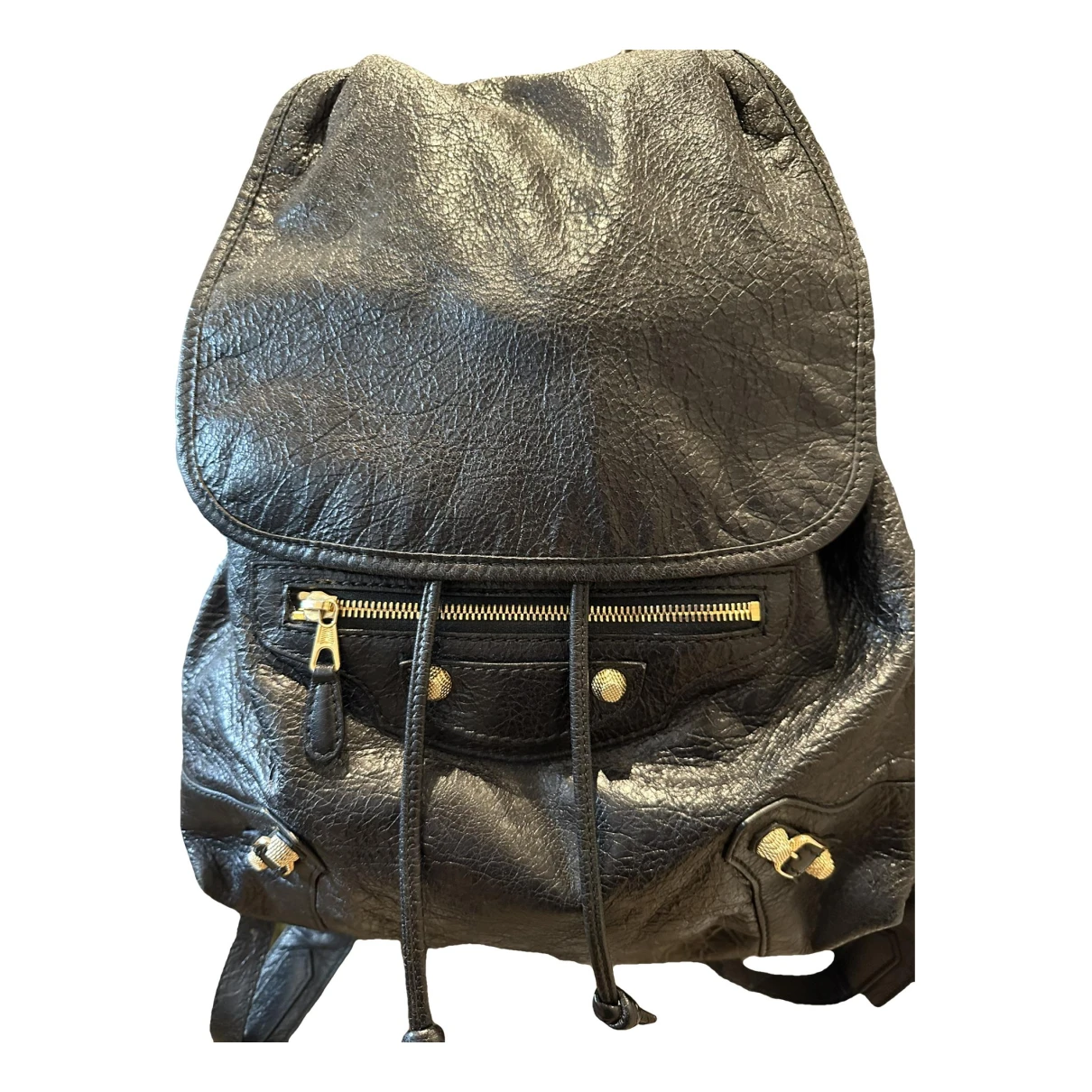 Pre-owned Balenciaga City Leather Backpack In Black