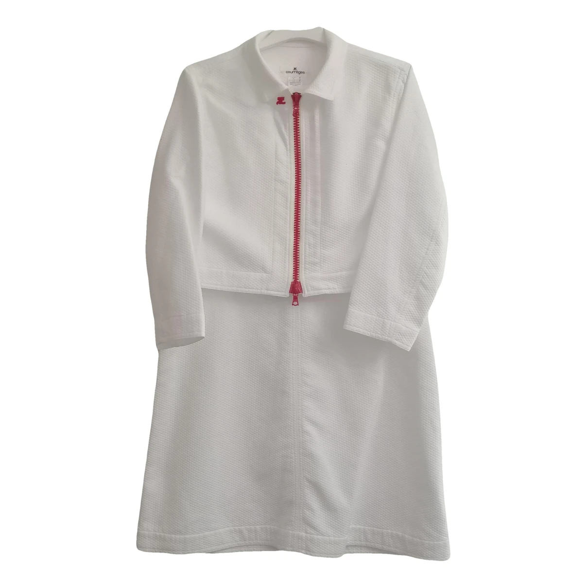 Pre-owned Courrèges Mini Dress In White