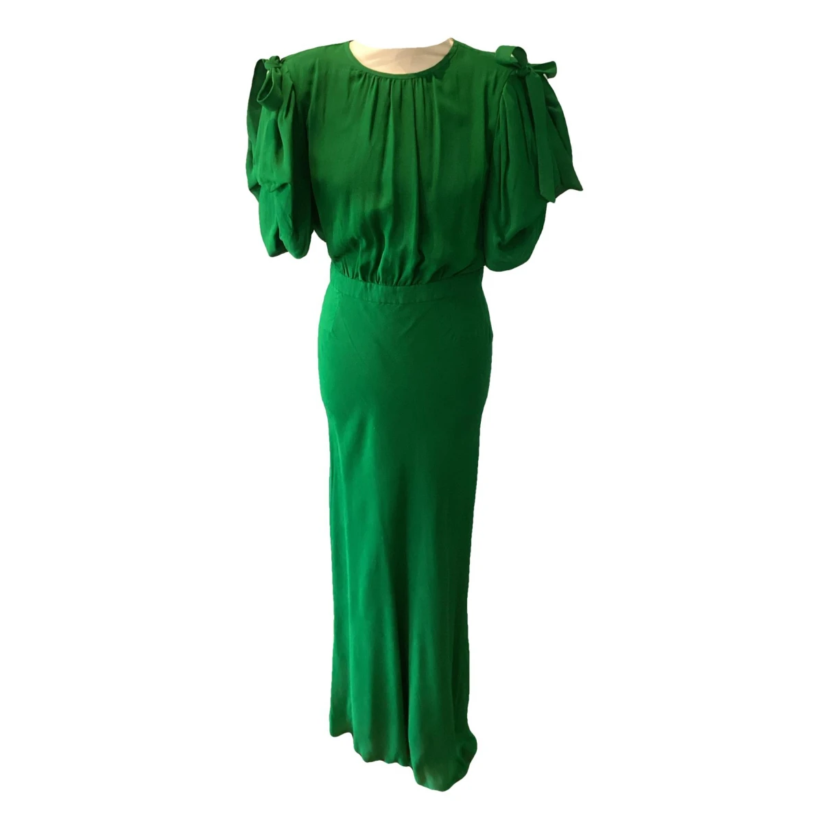 Pre-owned Alessandra Rich Silk Maxi Dress In Green