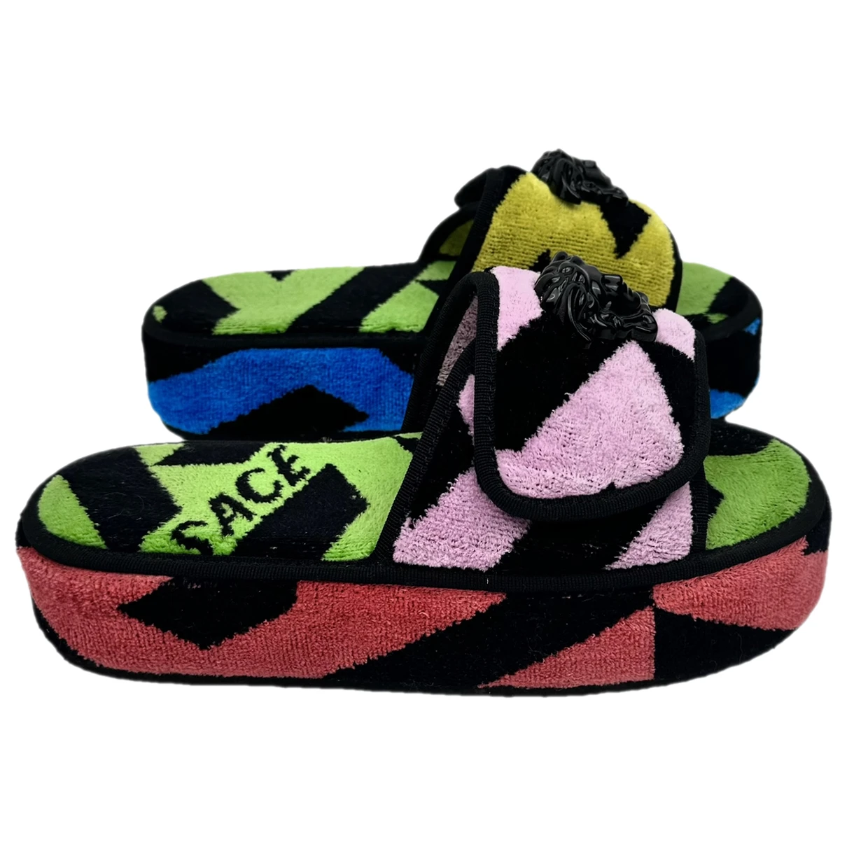 Pre-owned Versace Cloth Sandal In Multicolour