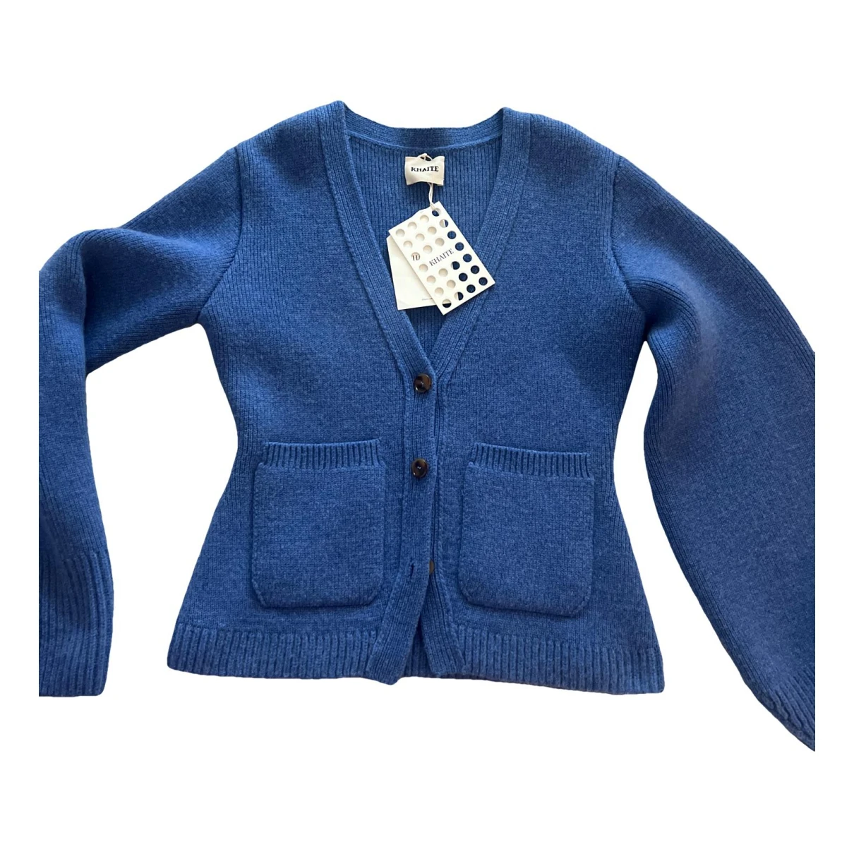 Pre-owned Khaite Cashmere Cardigan In Blue