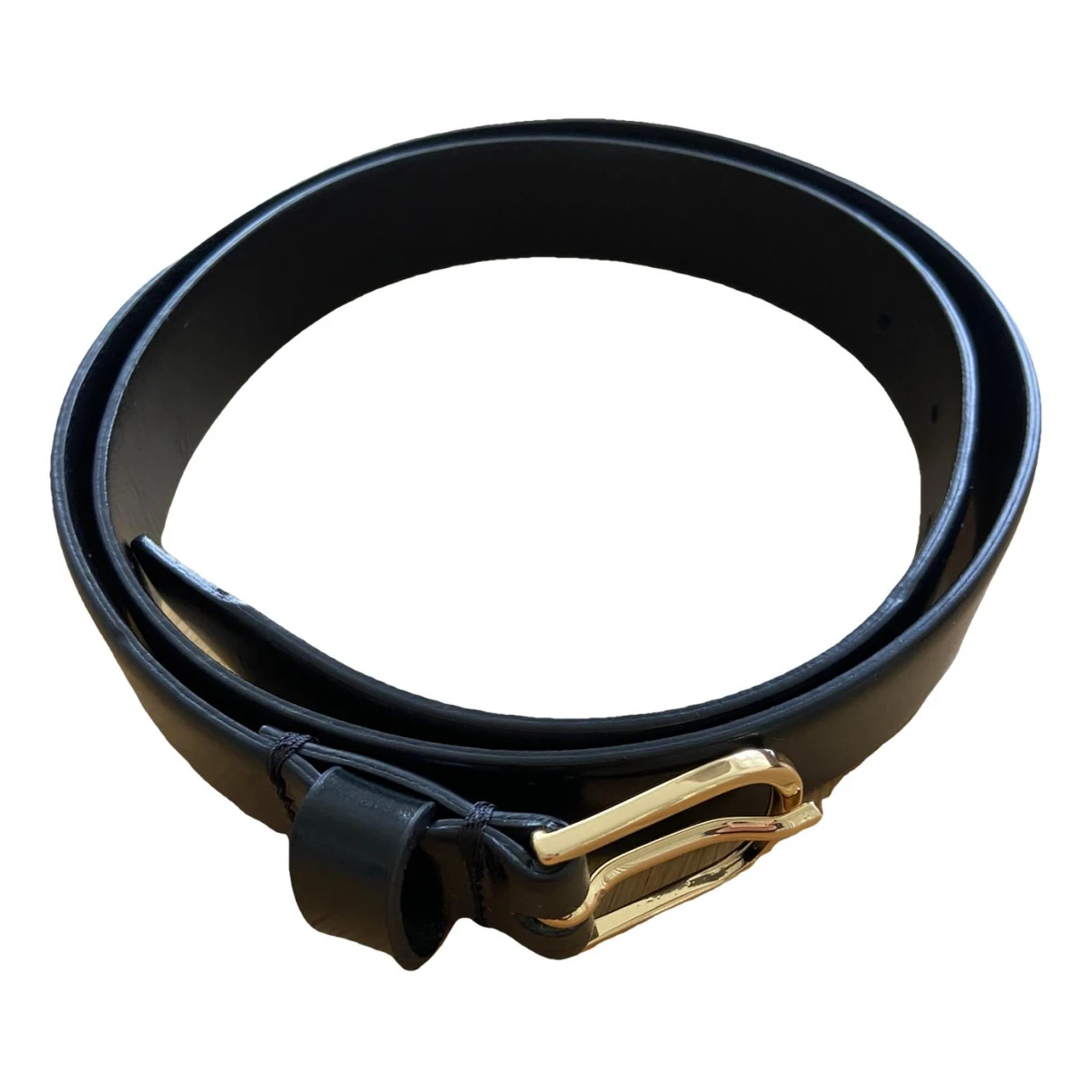 Pre-owned Totême Leather Belt In Black