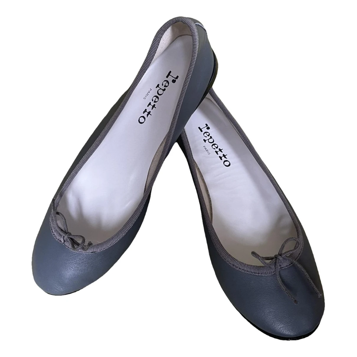 Pre-owned Repetto Leather Ballet Flats In Grey