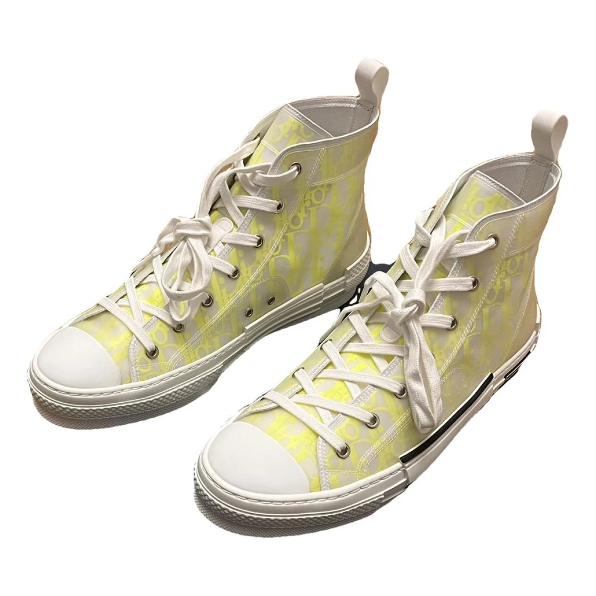 Pre-owned Dior Cloth Low Trainers In Yellow