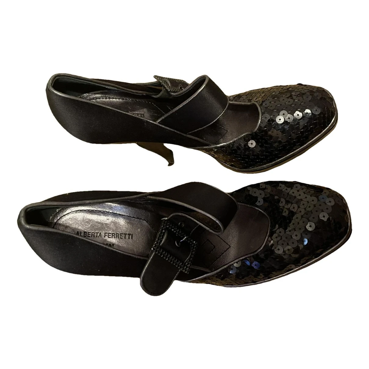 Pre-owned Alberta Ferretti Cloth Heels In Black