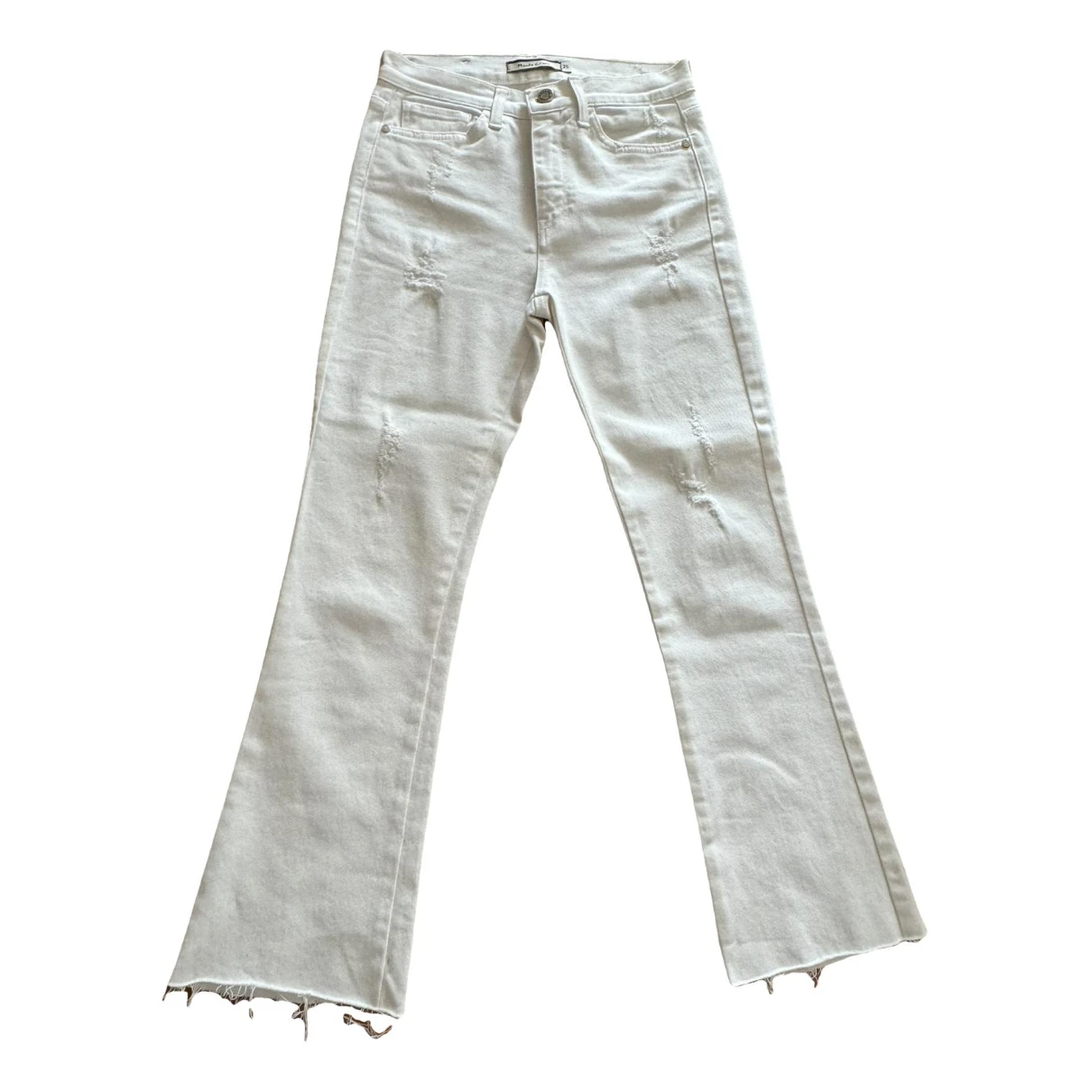 Pre-owned Manila Grace Slim Jeans In White