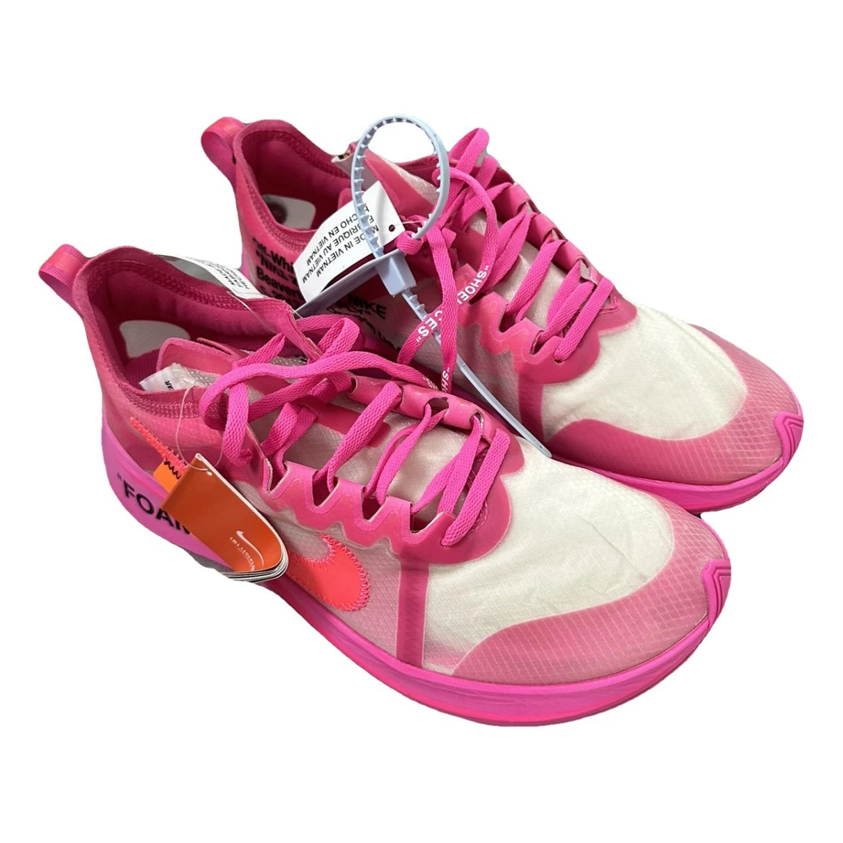 Pre-owned Nike X Off-white Zoom Fly Low Trainers In Pink