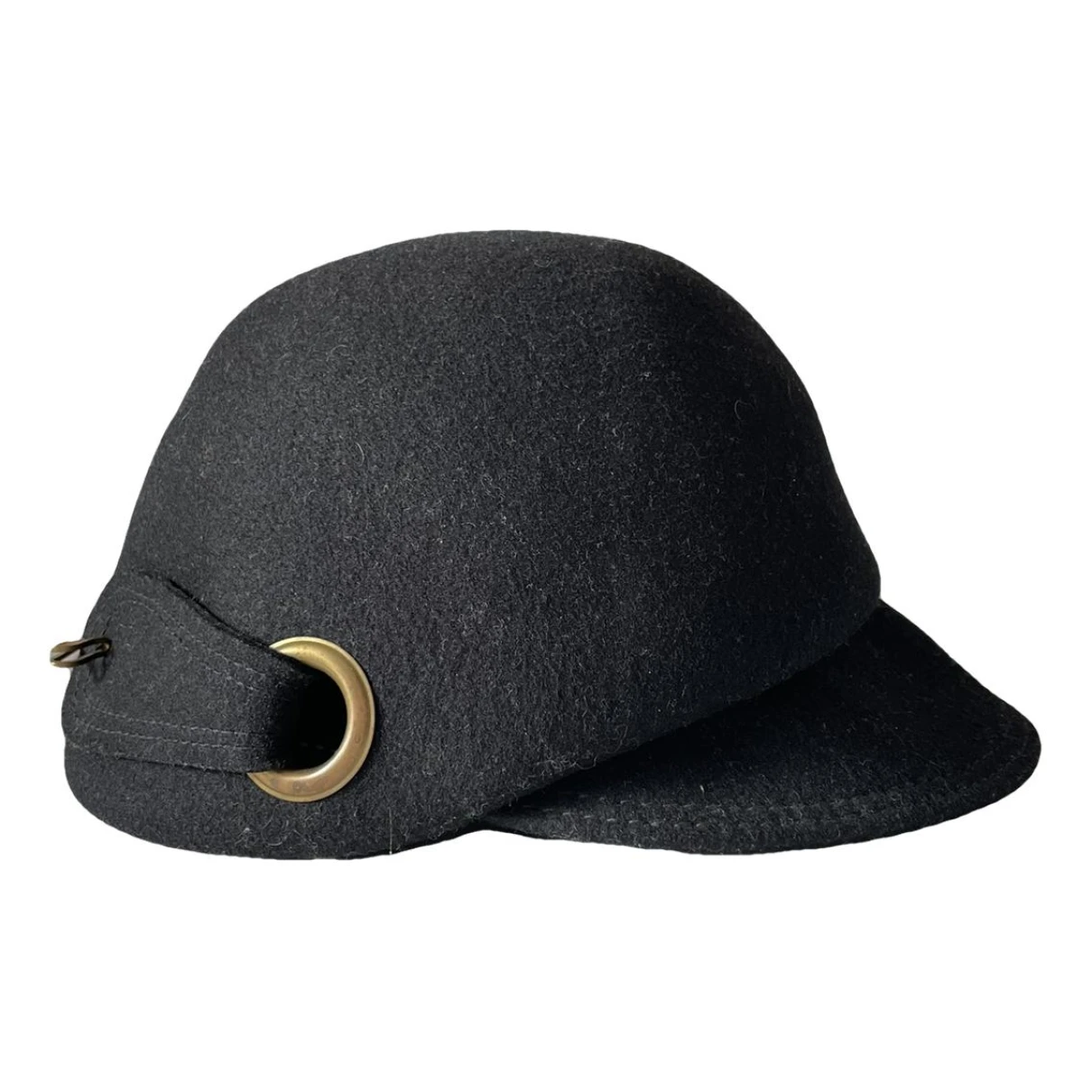 Pre-owned Diane Von Furstenberg Wool Cap In Black