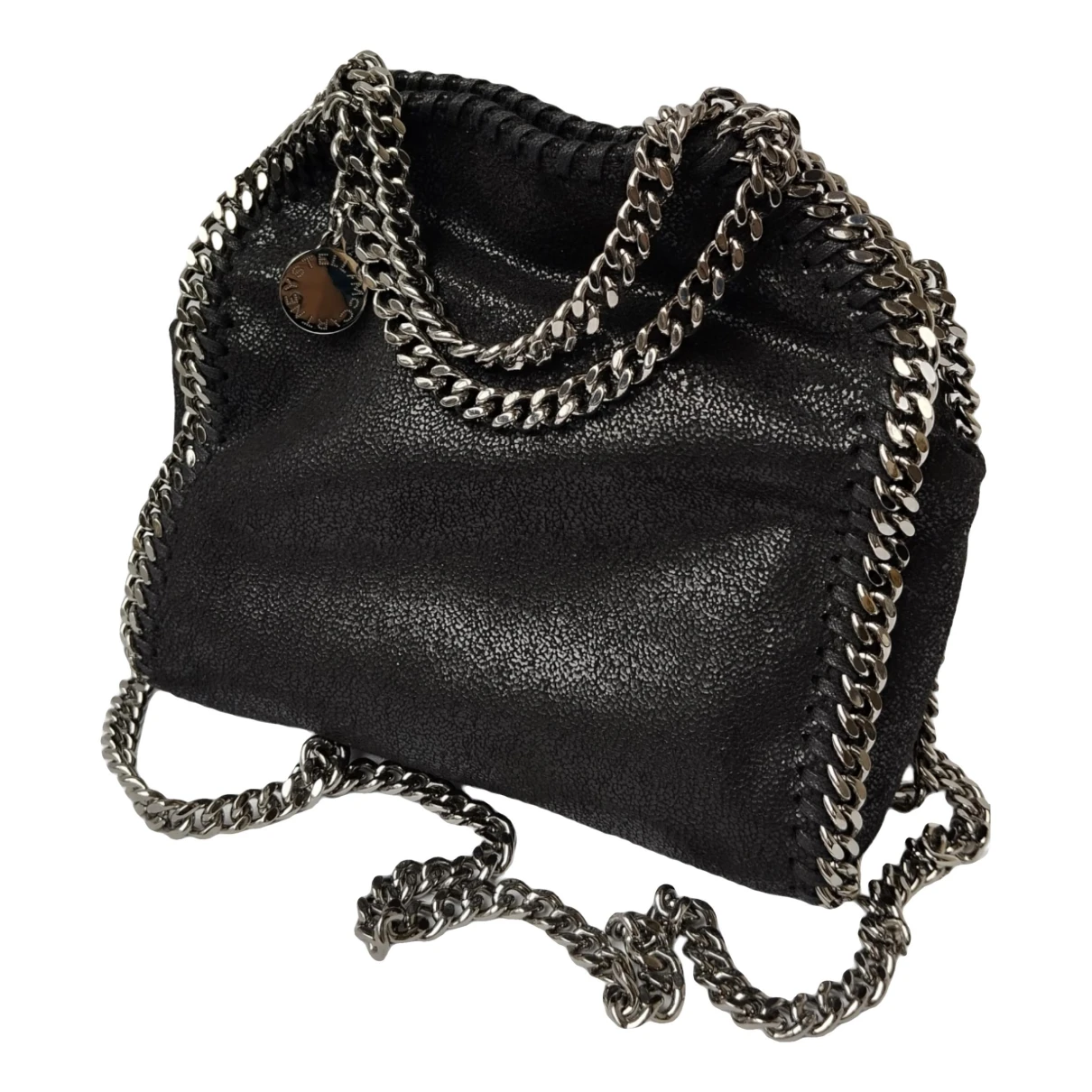 Pre-owned Stella Mccartney Falabella Vegan Leather Handbag In Black