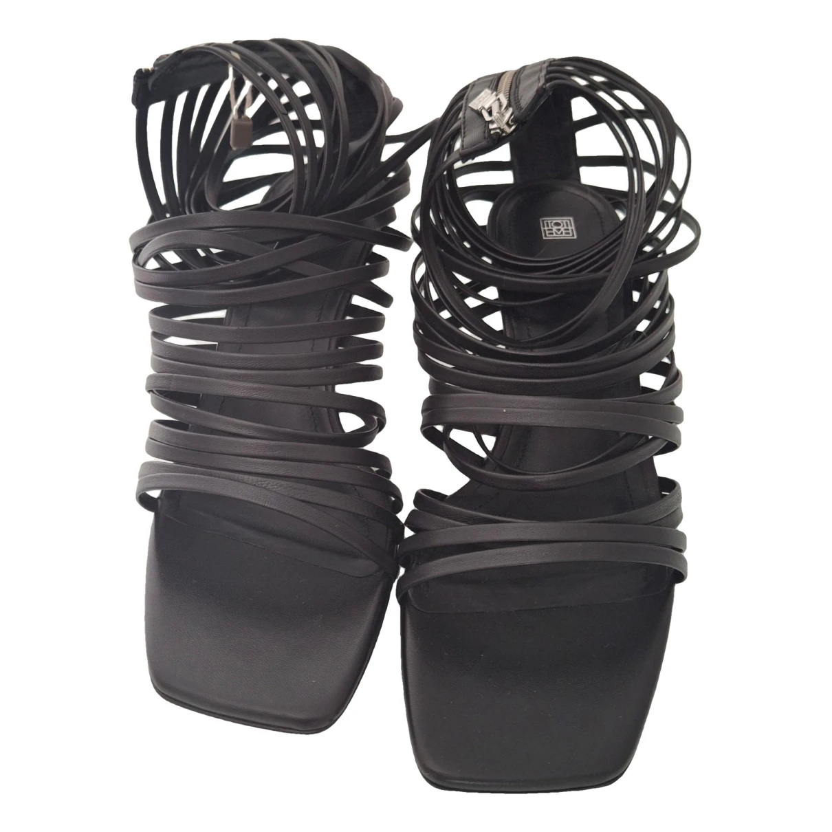 Pre-owned Totême Gladiator Sandal Leather Sandal In Black