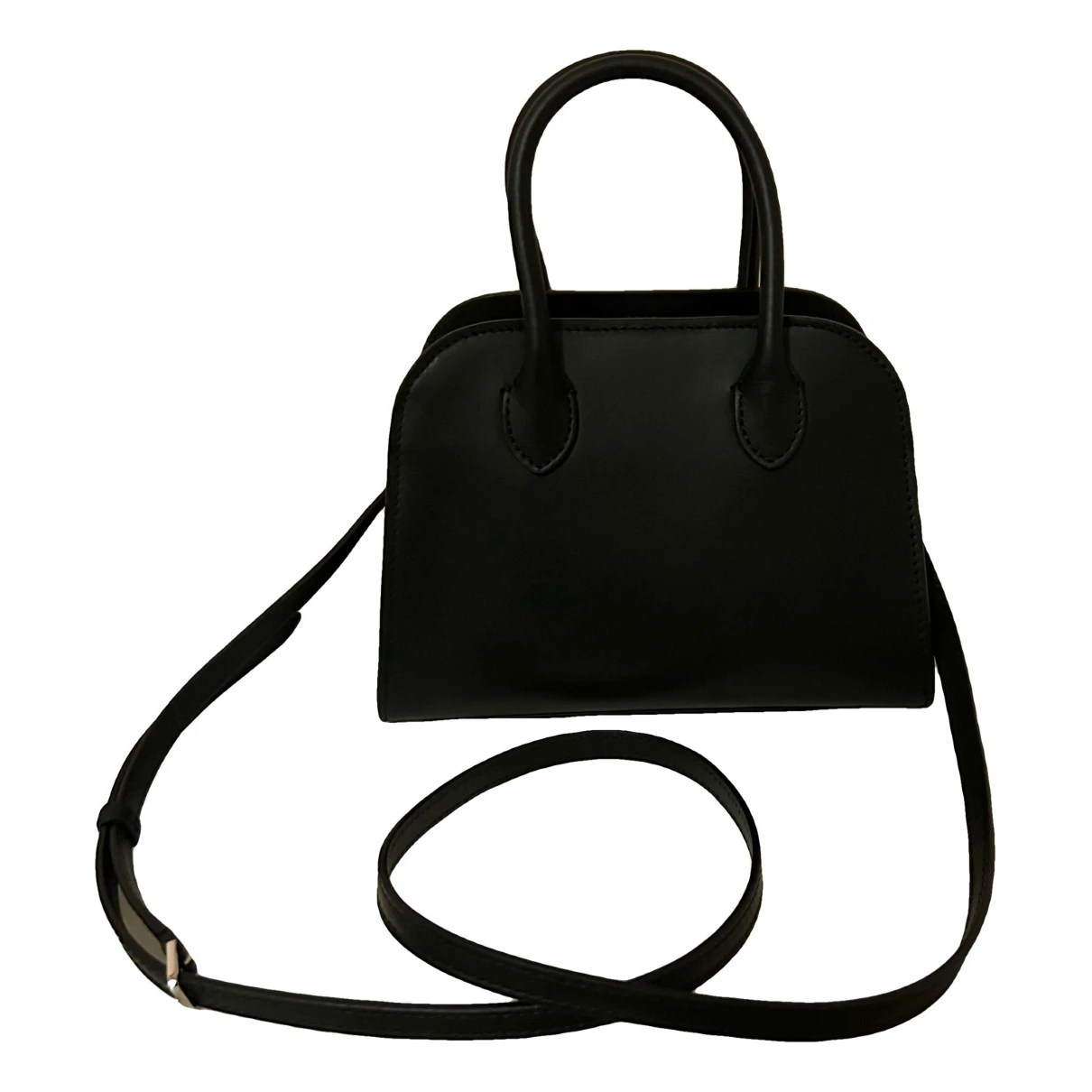 Pre-owned The Row Margaux Leather Handbag In Black