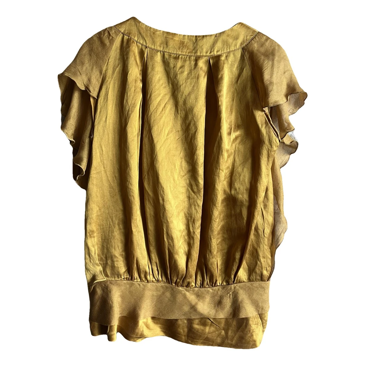 Pre-owned Guess Silk Blouse In Yellow