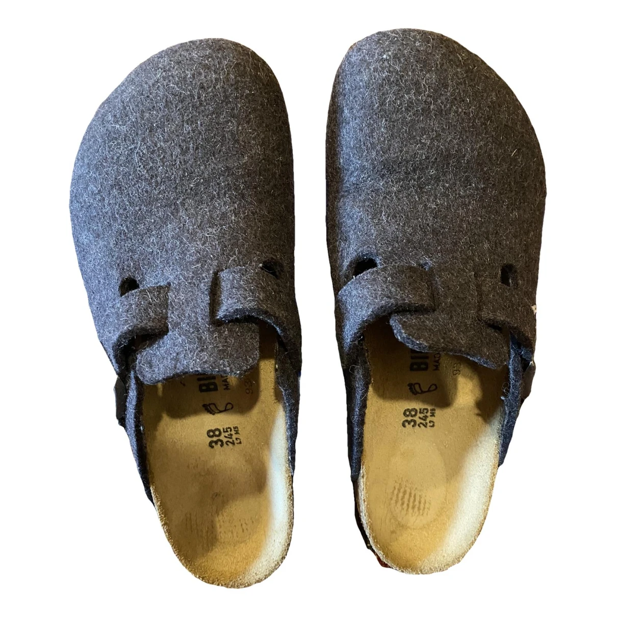 Pre-owned Birkenstock Tweed Sandals In Grey