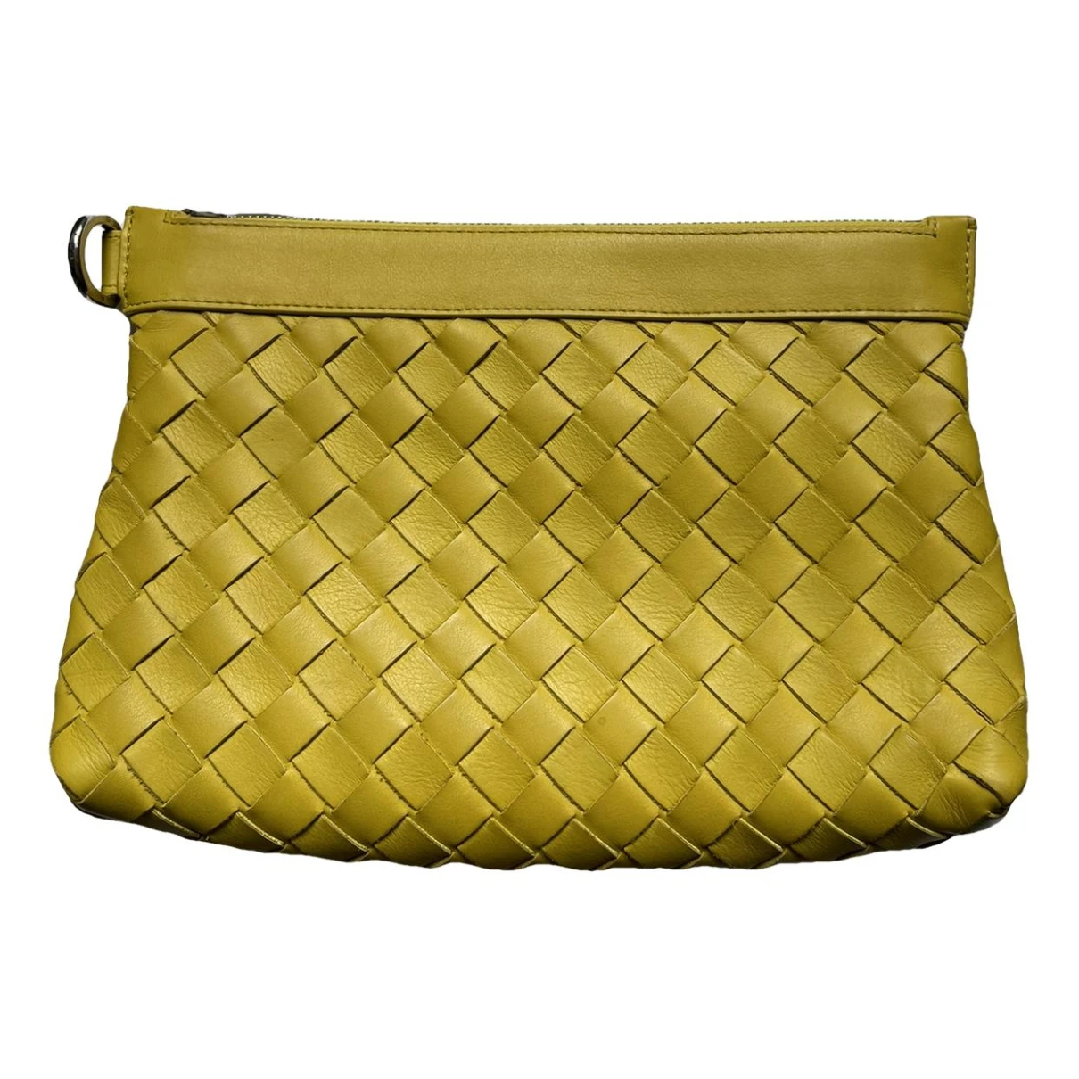 Pre-owned Bottega Veneta Leather Clutch Bag In Yellow