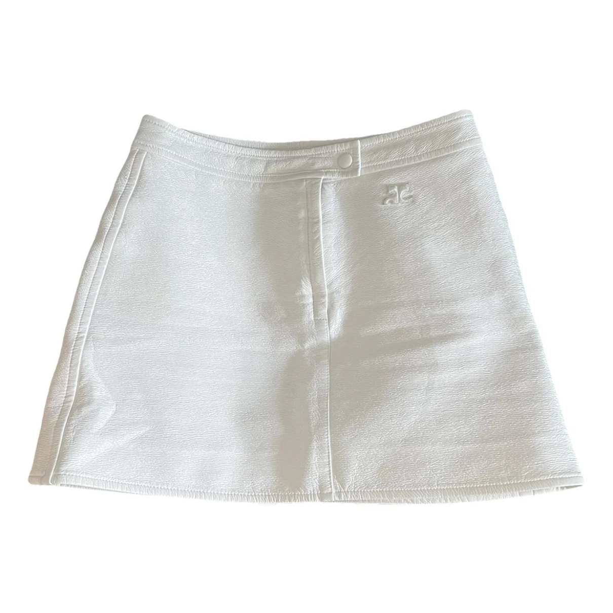 Pre-owned Courrèges Mini Skirt In White