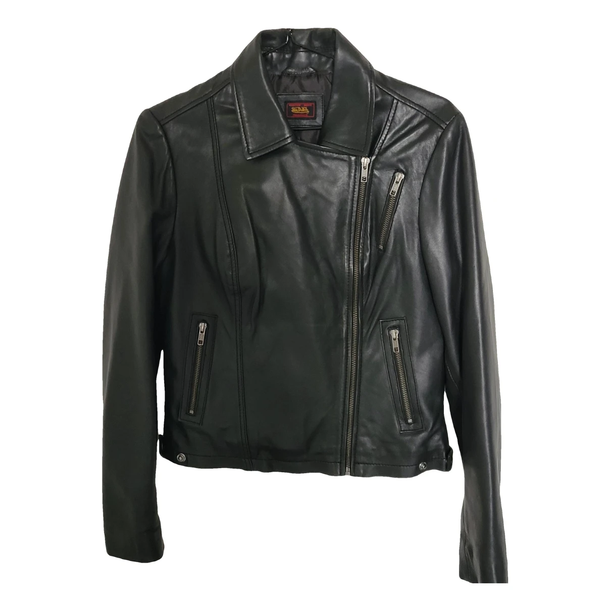 Pre-owned Von Dutch Leather Jacket In Black