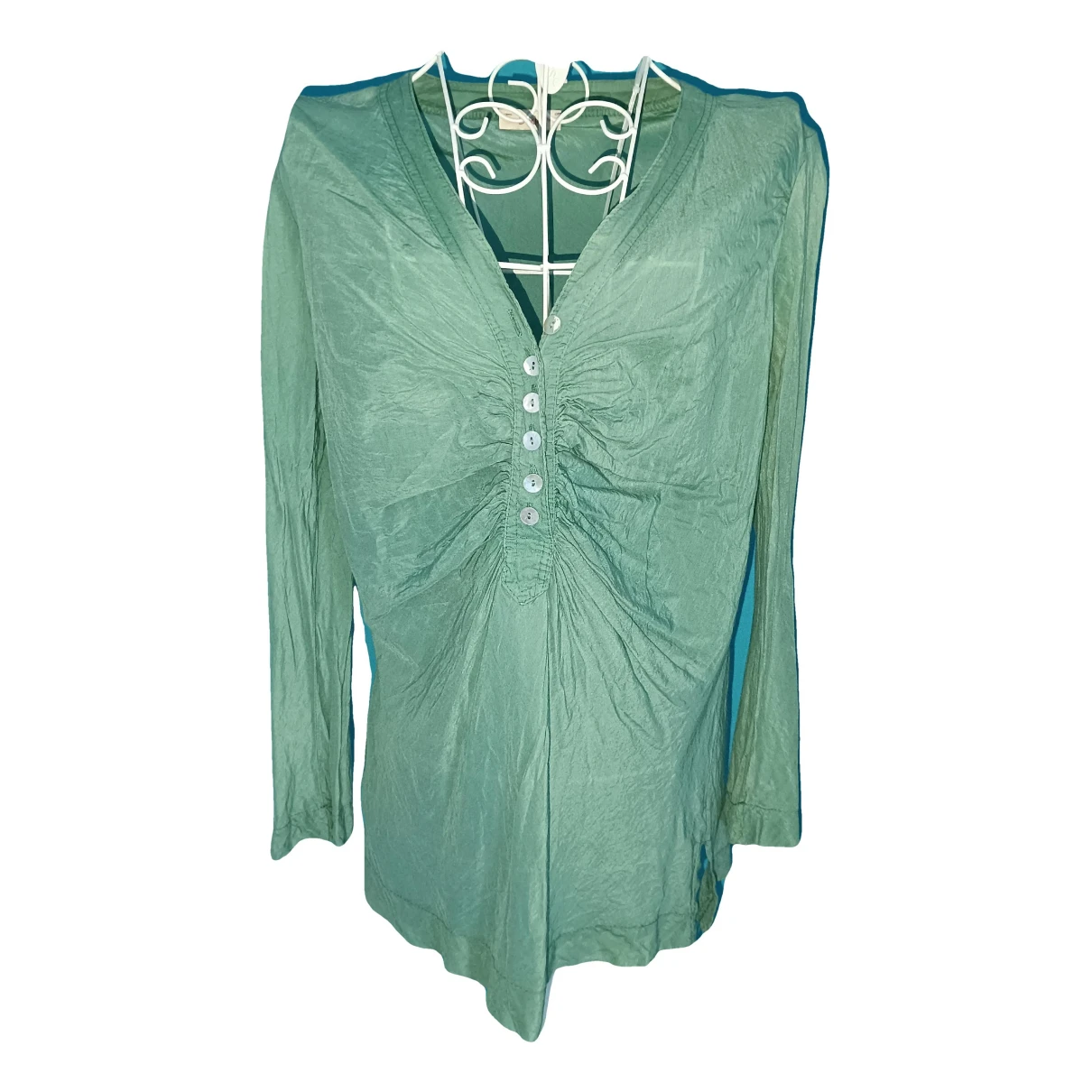 Pre-owned Dixie Silk Blouse In Turquoise