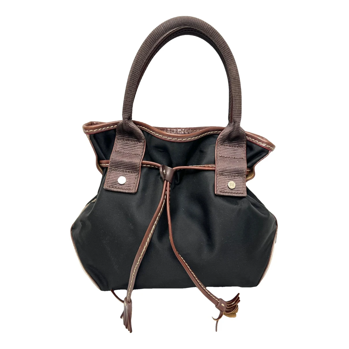 Pre-owned Lancel Brigitte Bardot Cloth Handbag In Black