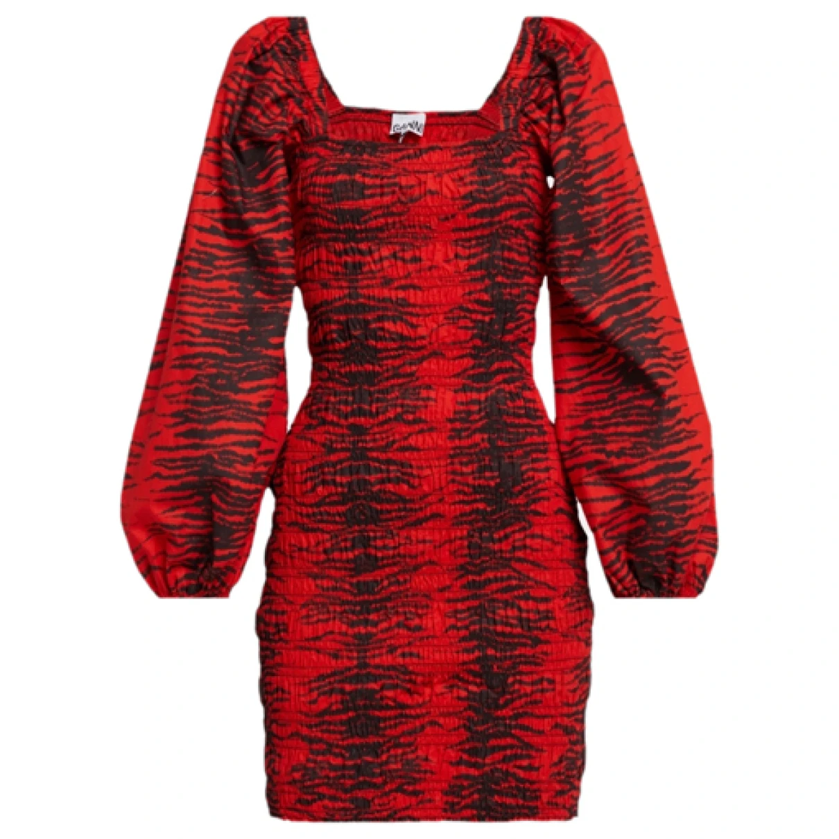 Pre-owned Ganni Mid-length Dress In Red
