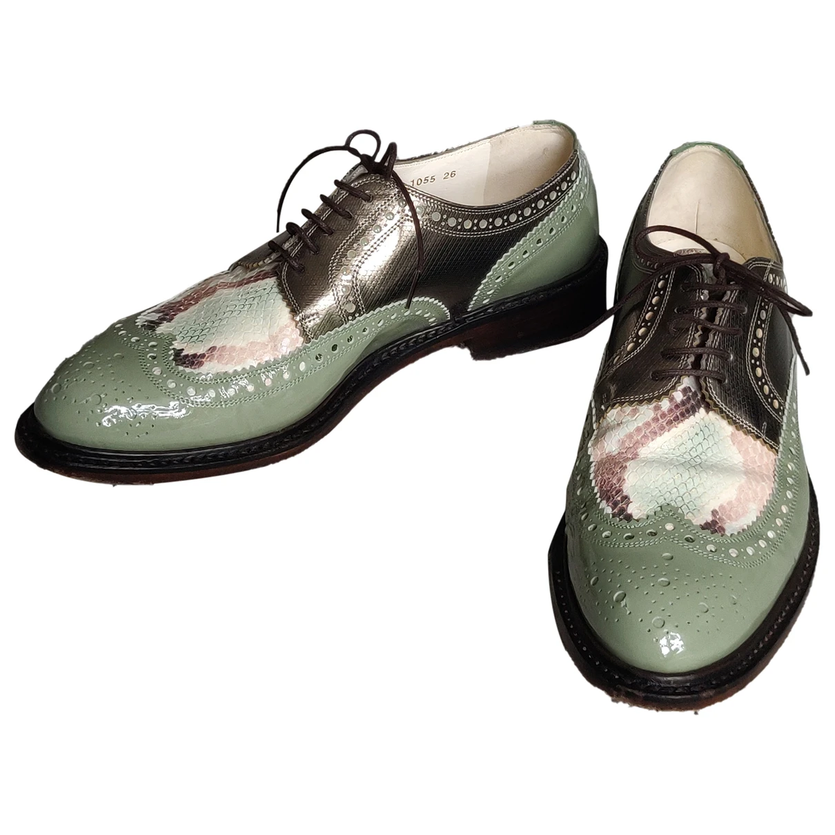 Pre-owned Robert Clergerie Leather Flats In Green