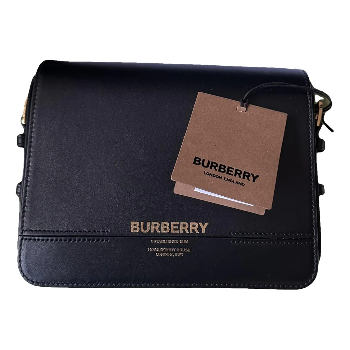 Pre-owned Burberry Grace Leather Handbag In Black