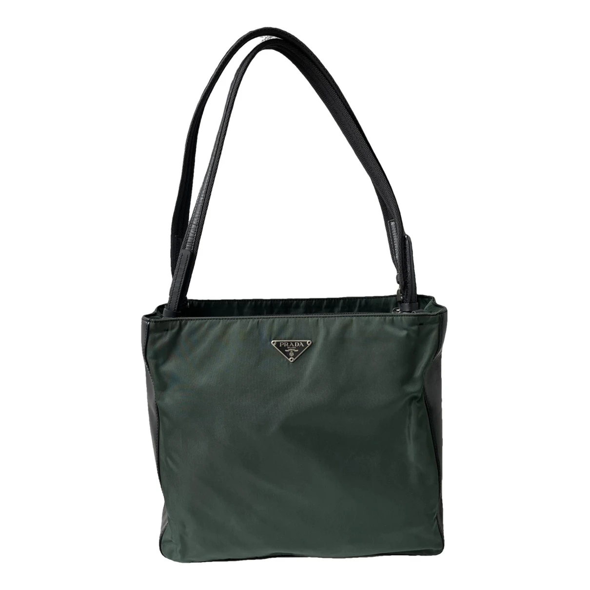 Pre-owned Prada Cloth Handbag In Green