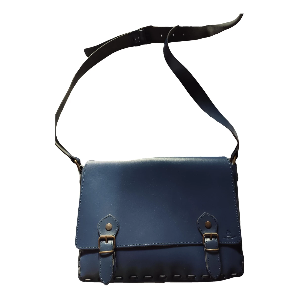 Pre-owned Linea Pelle Leather Crossbody Bag In Blue