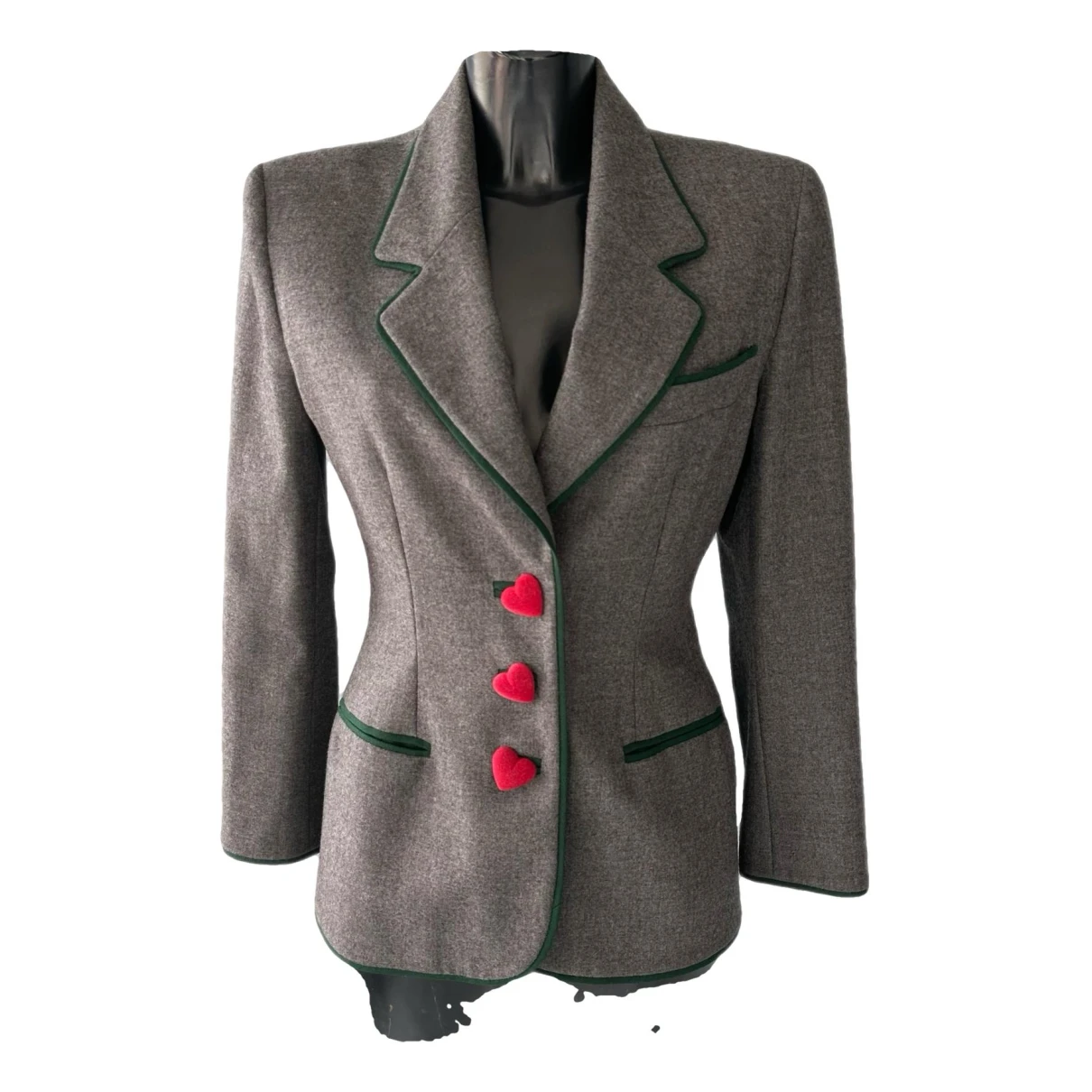 Pre-owned Moschino Wool Blazer In Grey