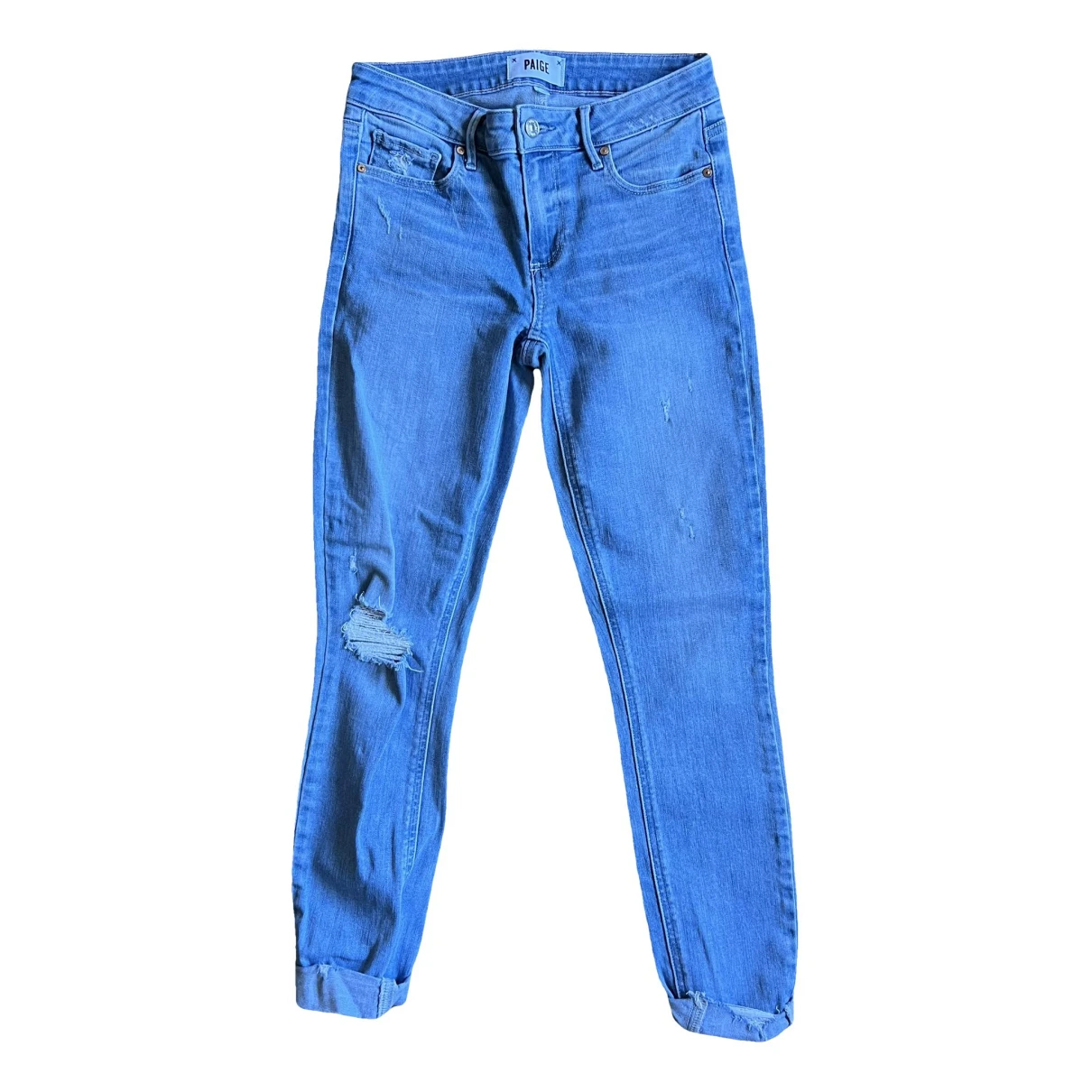 Pre-owned Paige Trousers In Blue