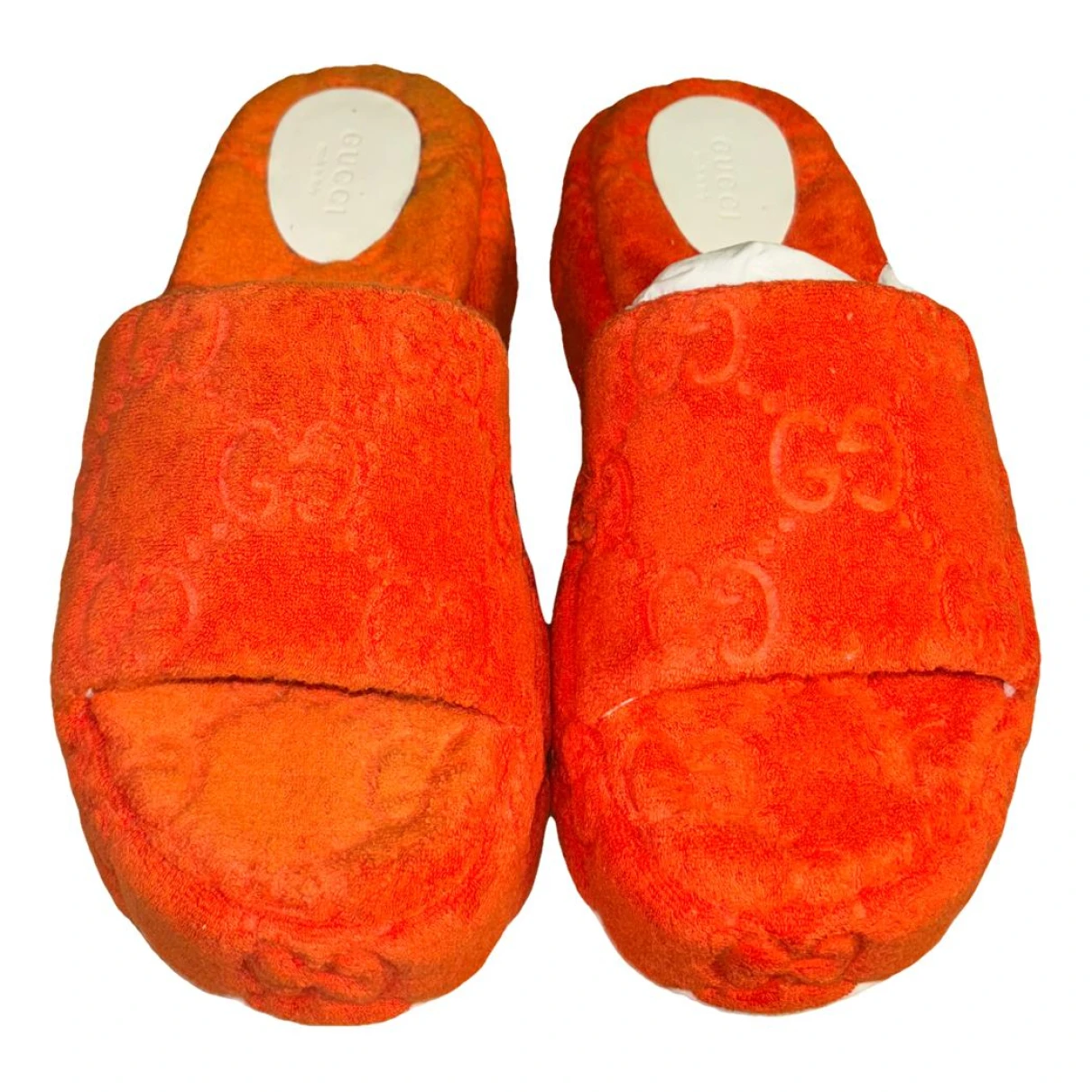 Pre-owned Gucci Cloth Sandals In Orange