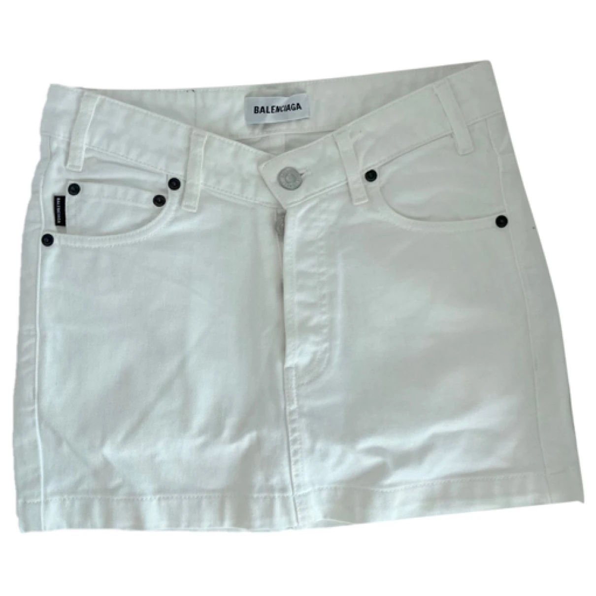 Pre-owned Balenciaga Mini Short In White