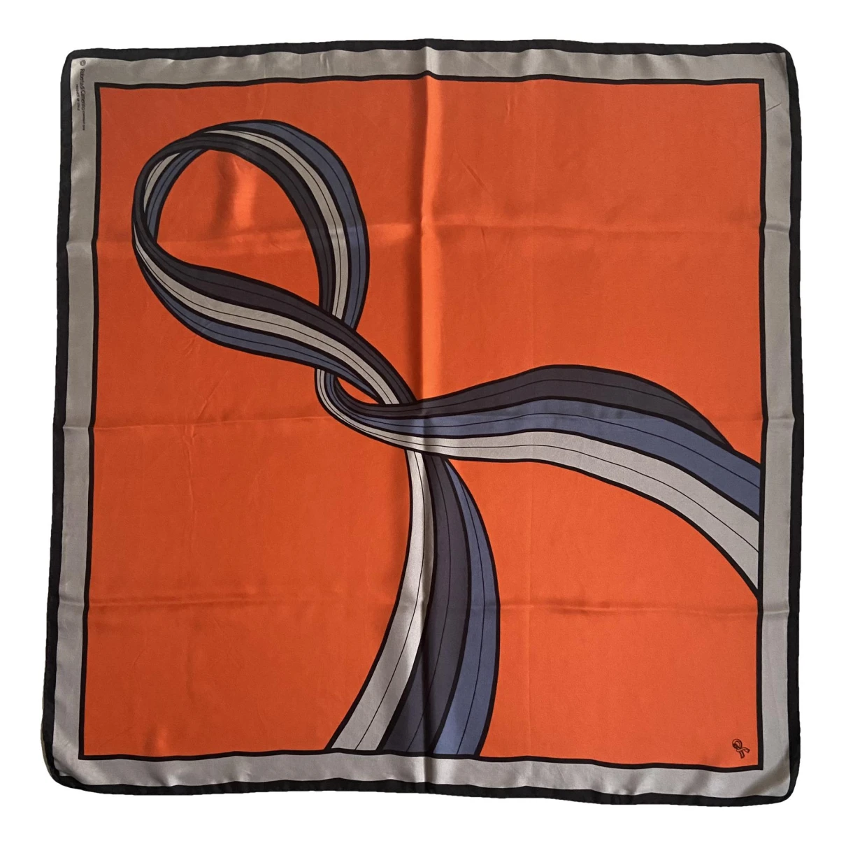 Pre-owned Roberta Di Camerino Silk Handkerchief In Orange