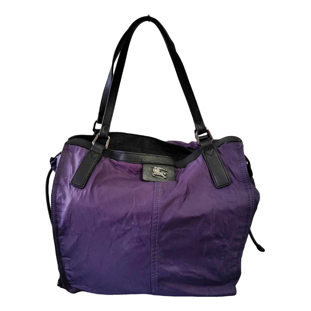 Pre-owned Burberry Cloth Handbag In Purple